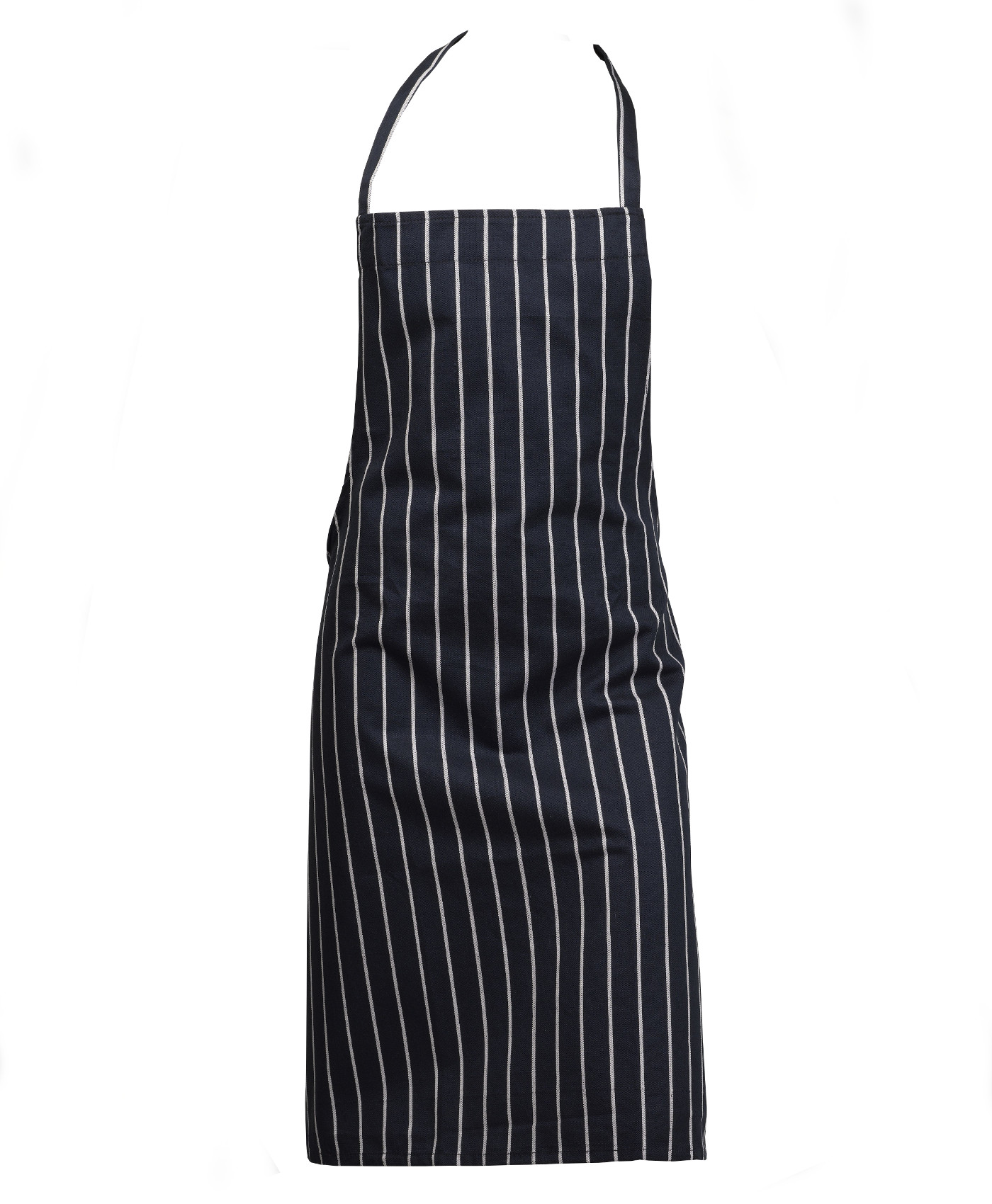 Navy Blue 100 Cotton Woven Stripe Butchers Bib Apron Cooks Bakers