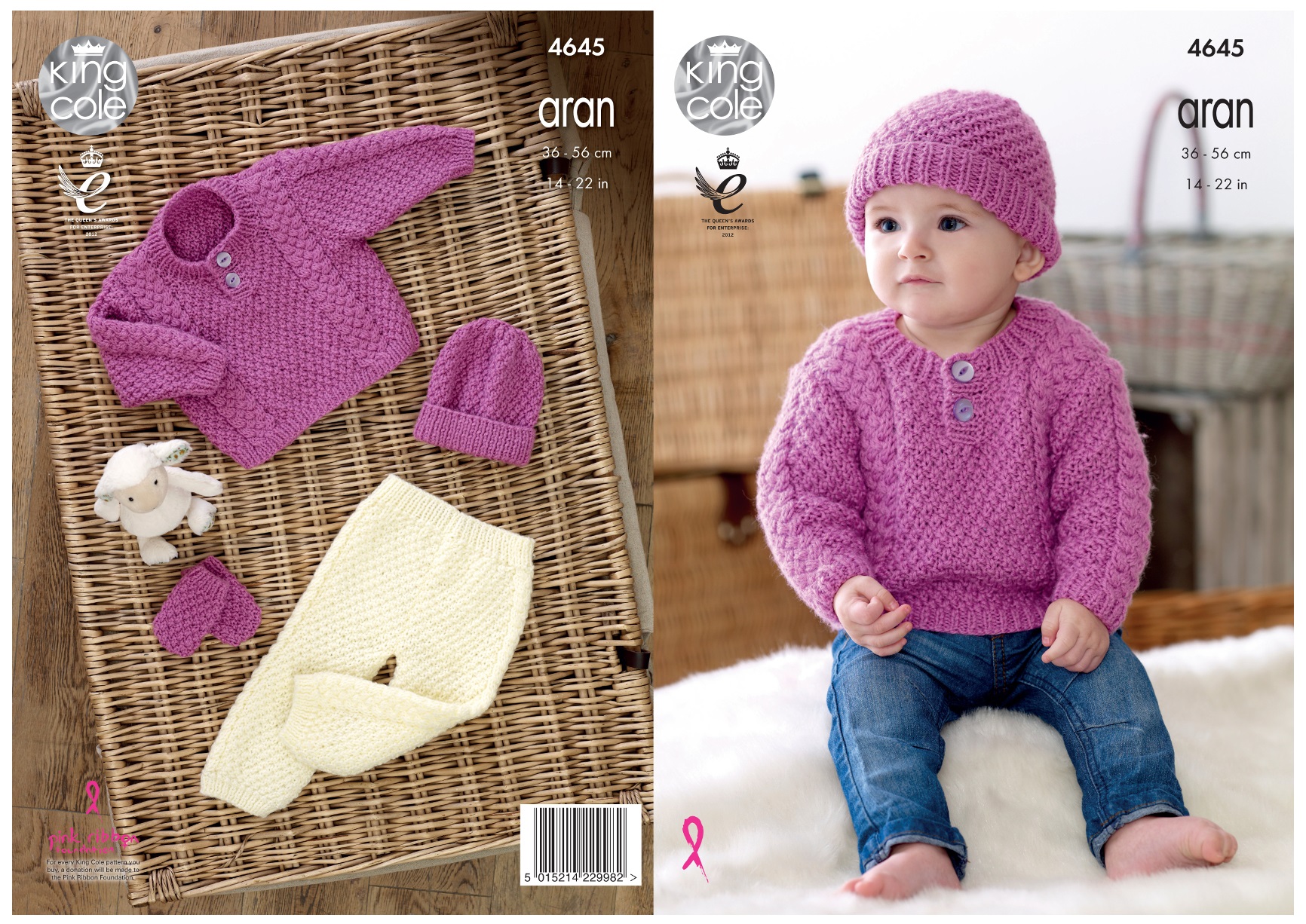 King Cole Childrens Aran Knitting Pattern 2905:Sweater,Jackets,Hat /& Mitts