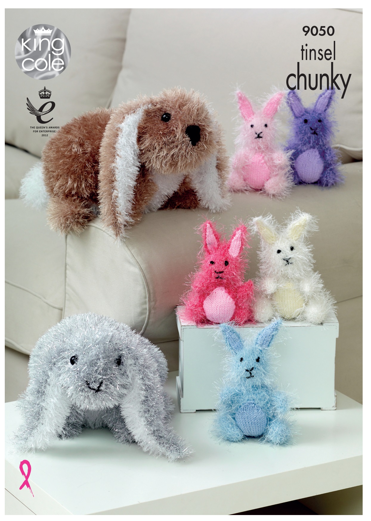 Tinsel Chunky Knitting Pattern Small or Large Bunny Rabbit Toys King
