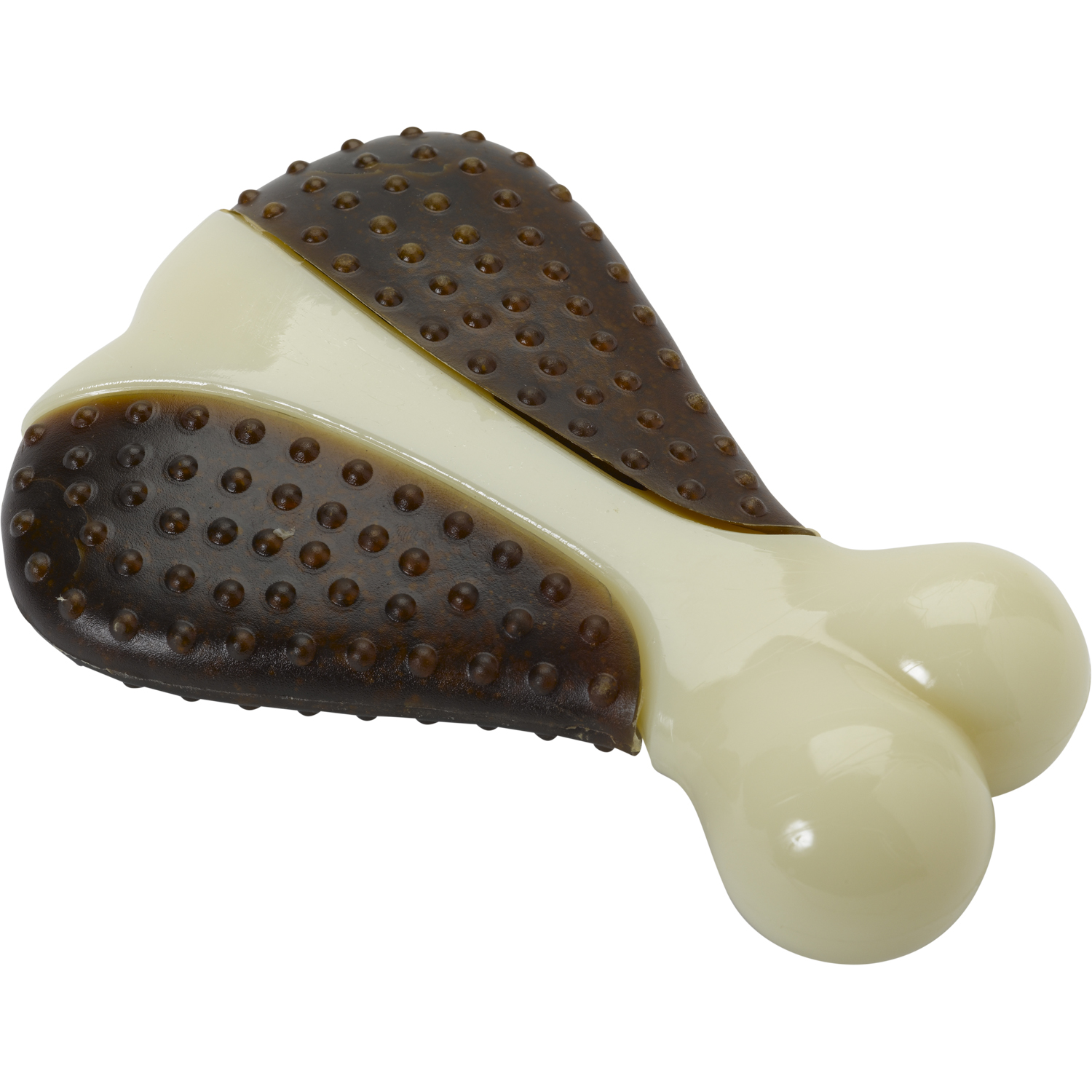 2 in 1 Chicken or T Bone Veggie Dog Treat & Tough Nylon Chew Bone Toy