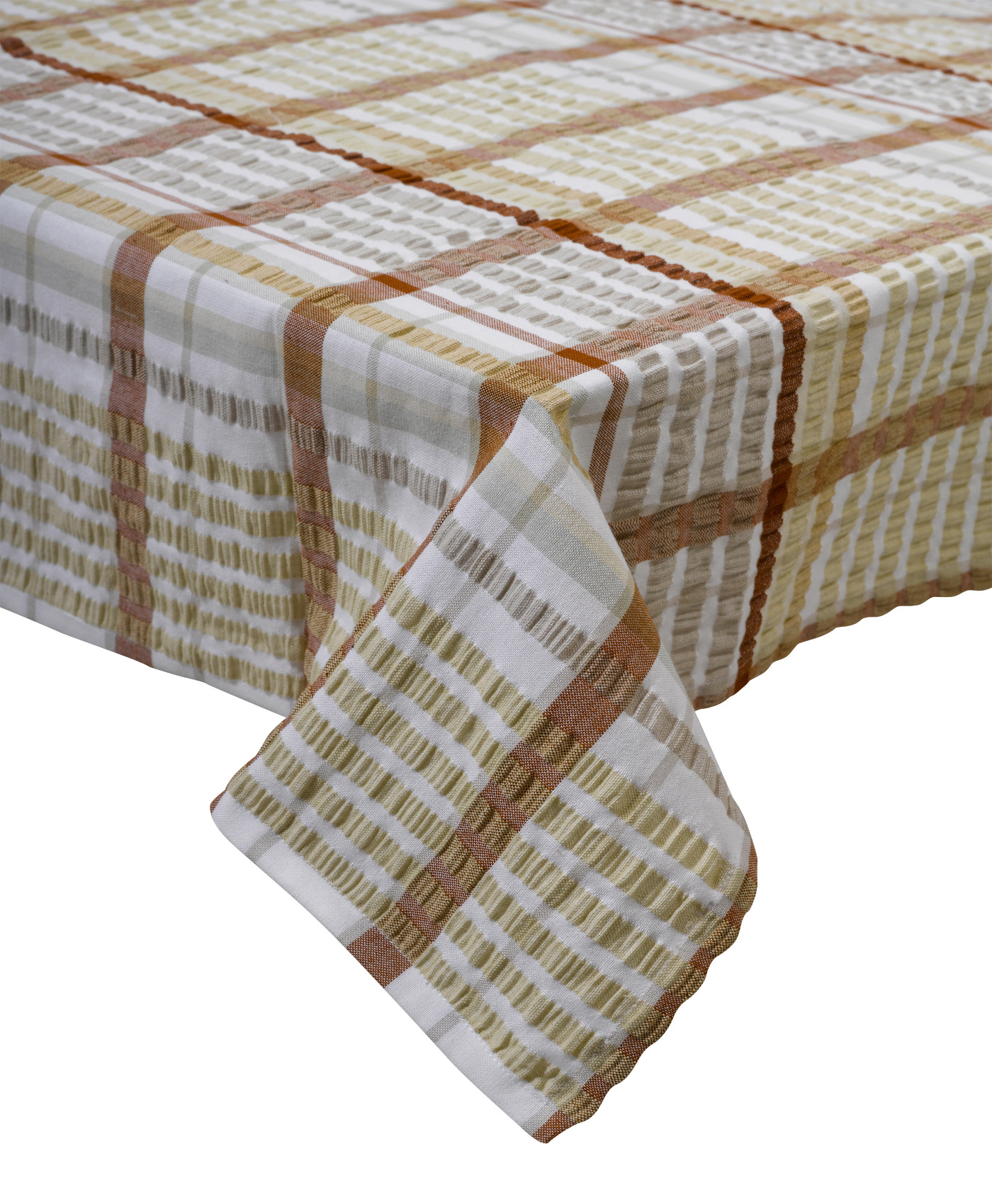Traditional Bright Seersucker Table Cloth 100% Cotton Checked Dining Room Linen - Picture 26 of 31