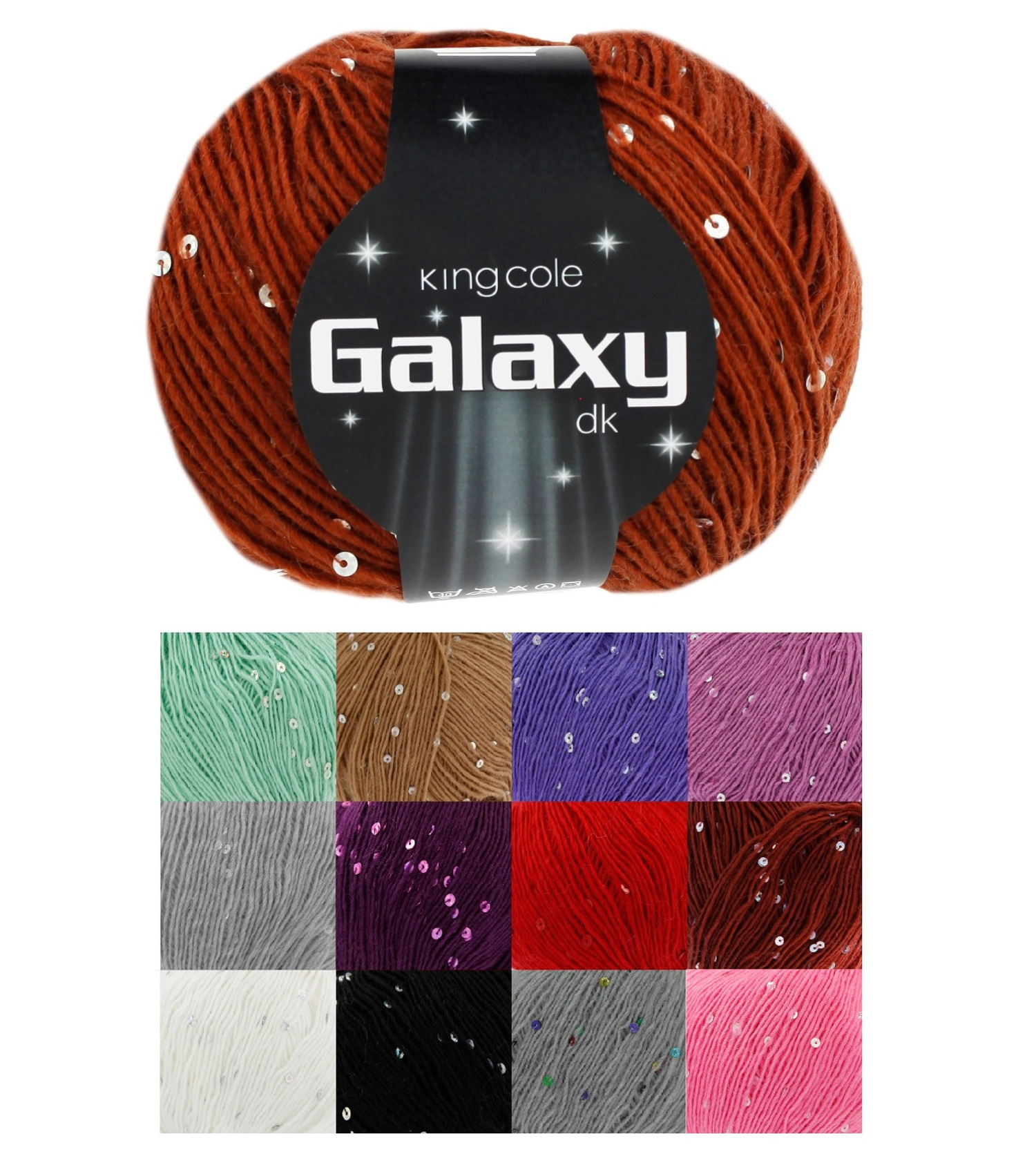 Galaxy DK Double Knit Yarn King Cole 50g Sequin Blend Wool 1 3 6 or 12