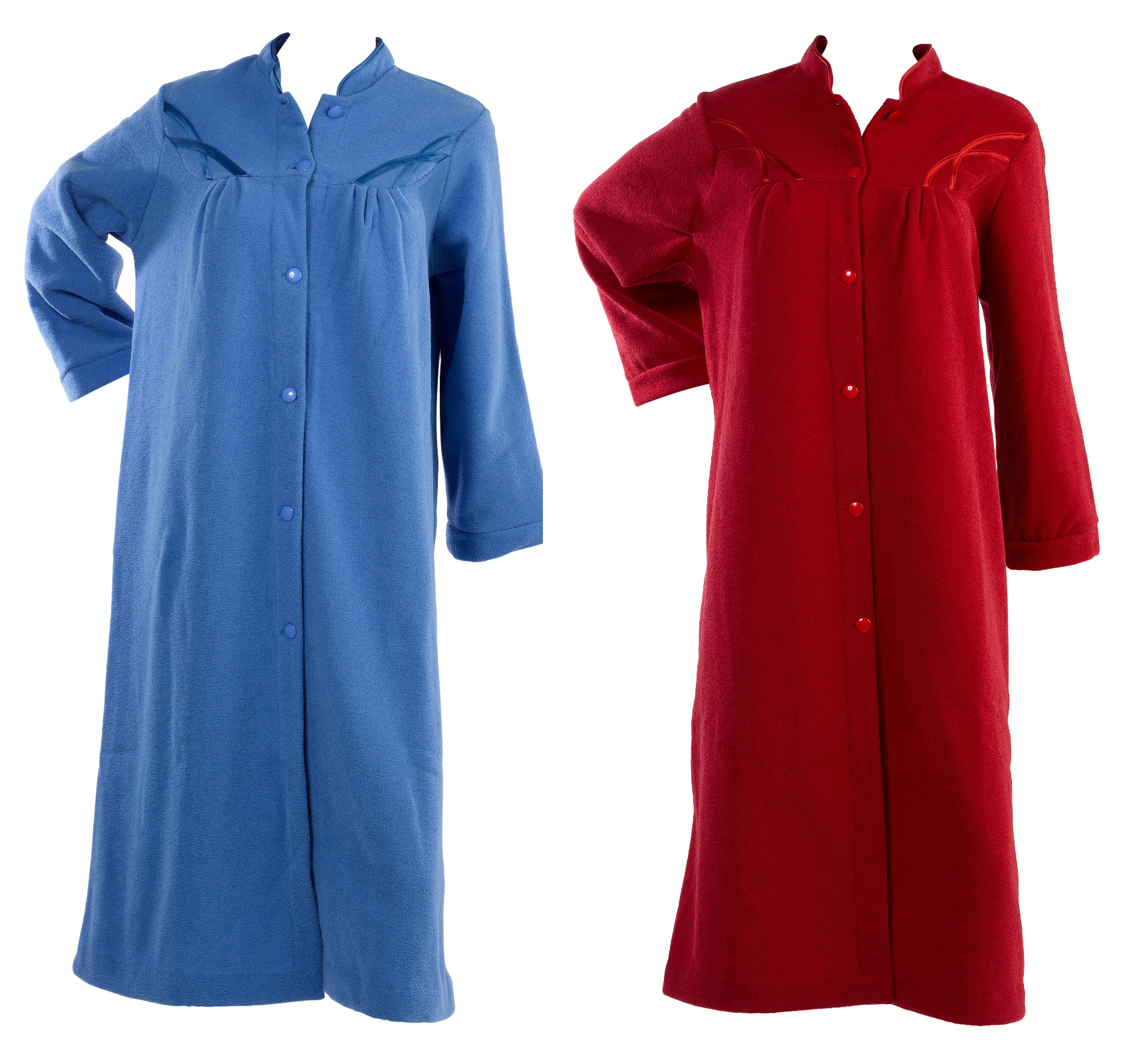 Dressing Gown Womens Soft Polar Fleece Button Up Traditional ...