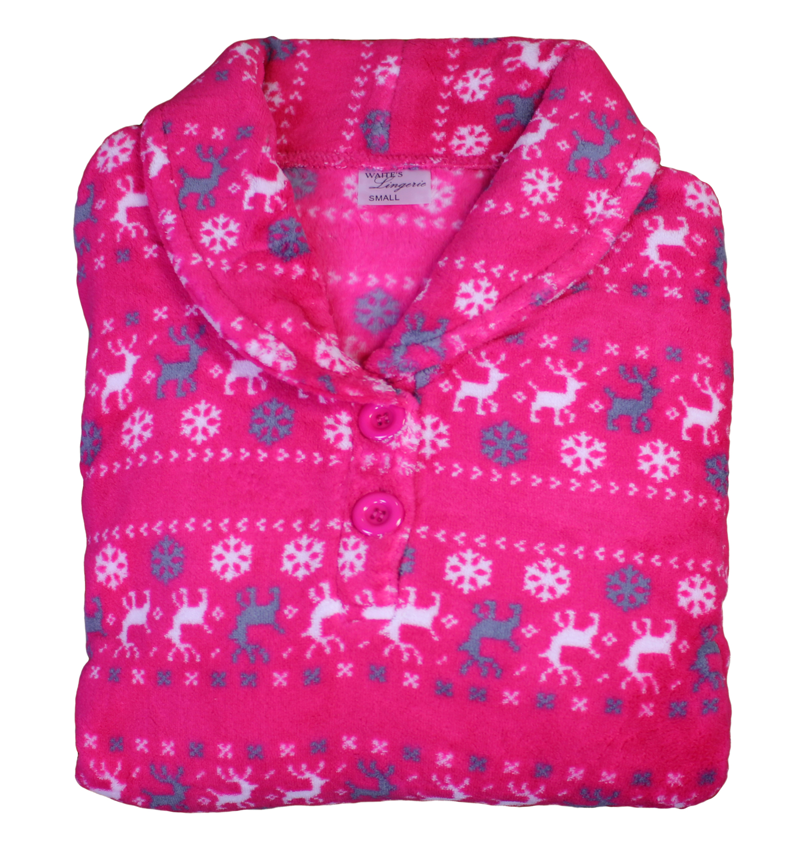 Pigiama donna Fairisle modello renna pigiama morbido pile manica lunga top fondo - Foto 15 di 20
