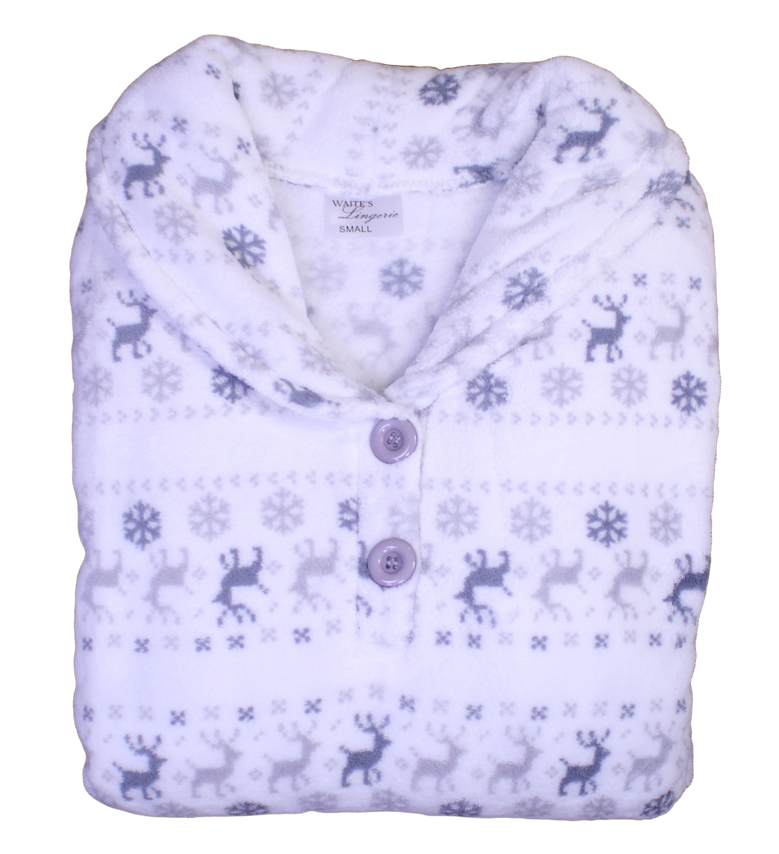 Pigiama donna Fairisle modello renna pigiama morbido pile manica lunga top fondo - Foto 19 di 20