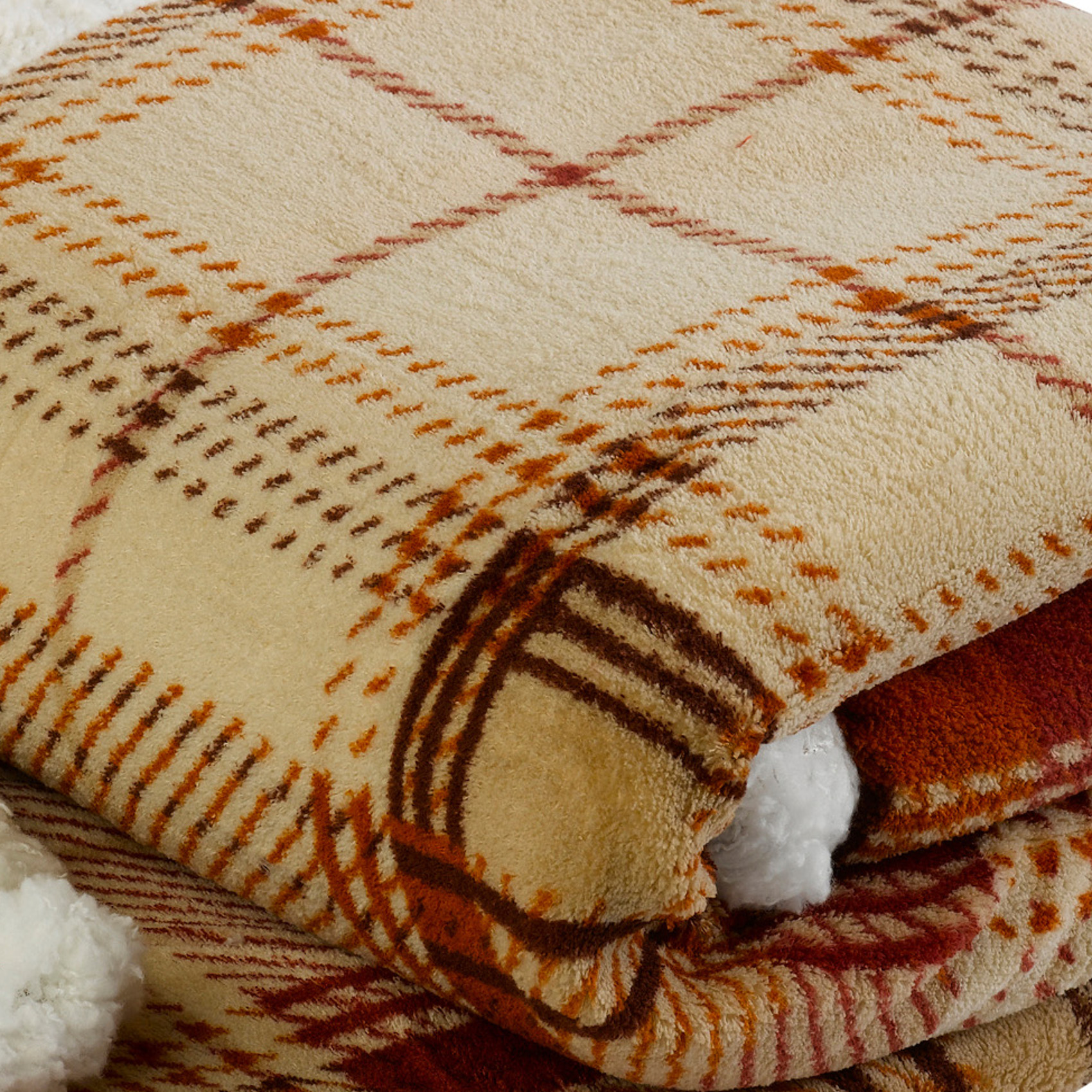 Super Soft Sherpa Fleece Checked Throw Over Reversible Bed Blanket 50