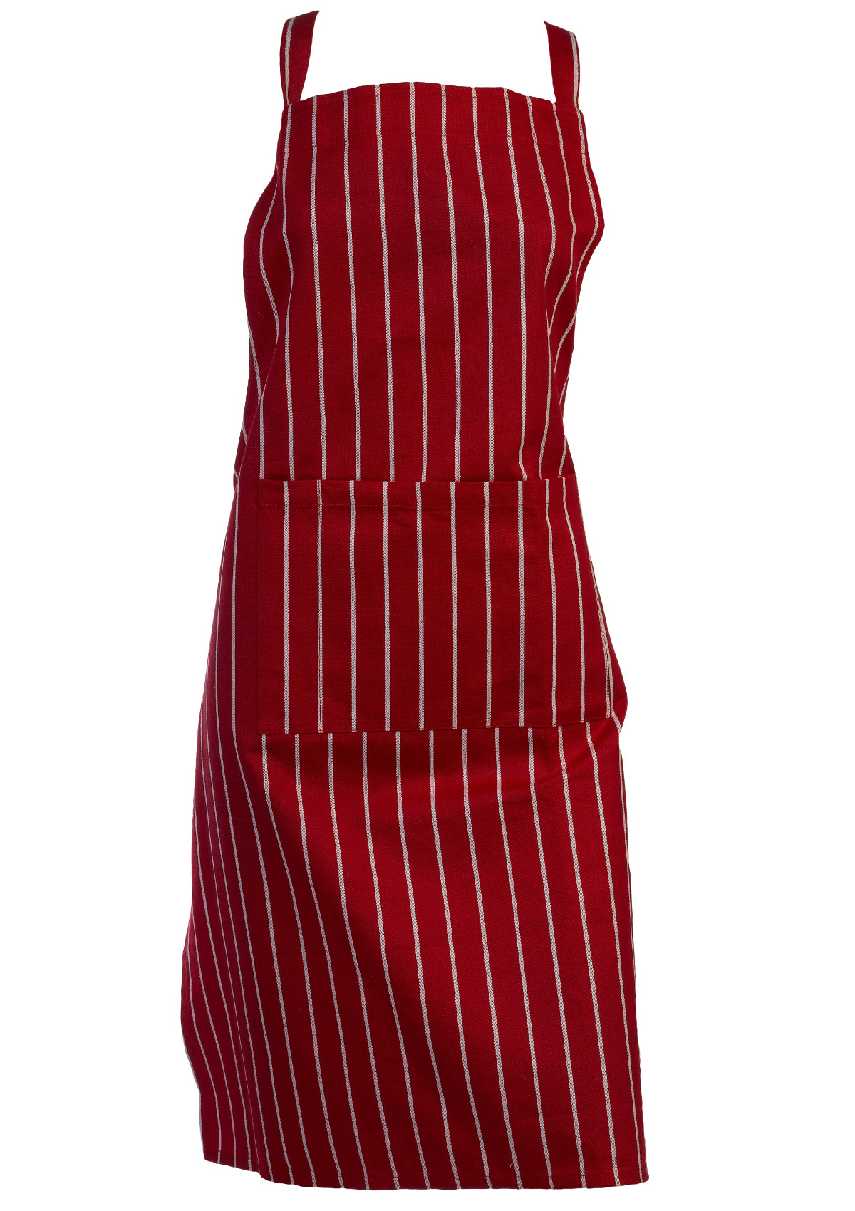 Profi Gastronomie Metzger Latzschürze 100% Baumwolle Webstreifen mit Tasche - Bild 12 von 13