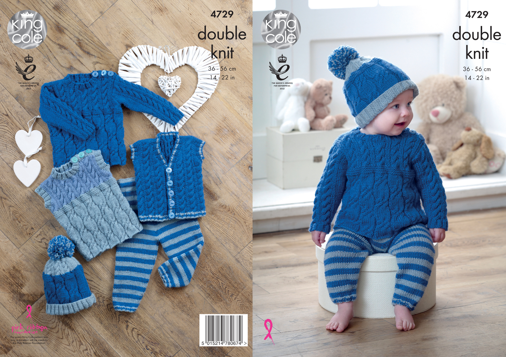 King Cole Double Knitting Pattern Baby Tops Leggings & Hat Set (4729