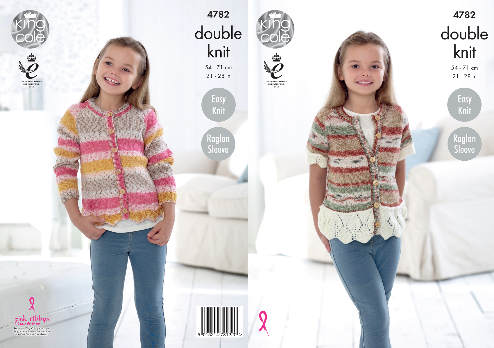 Knitting Pattern Easy Knit Raglan King Cole Baby Sweaters /& Cardigan DK 4913