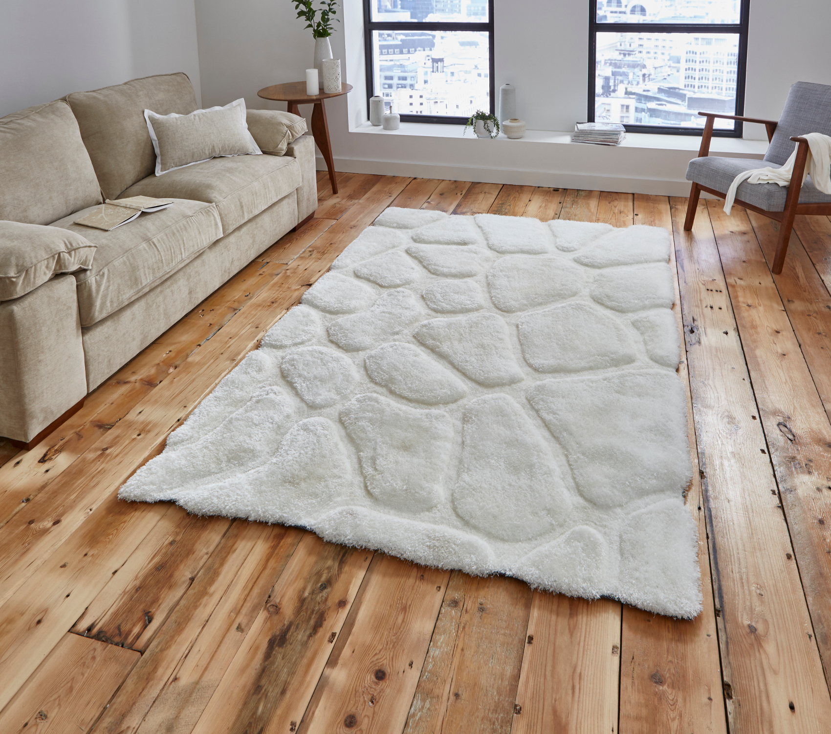Le House Hand Tufted Pebble Design Gy Pile Rug Super Soft Le House Hand Tufted Pebble Design Gy Pile Rug Super Soft Large Mat Ebay