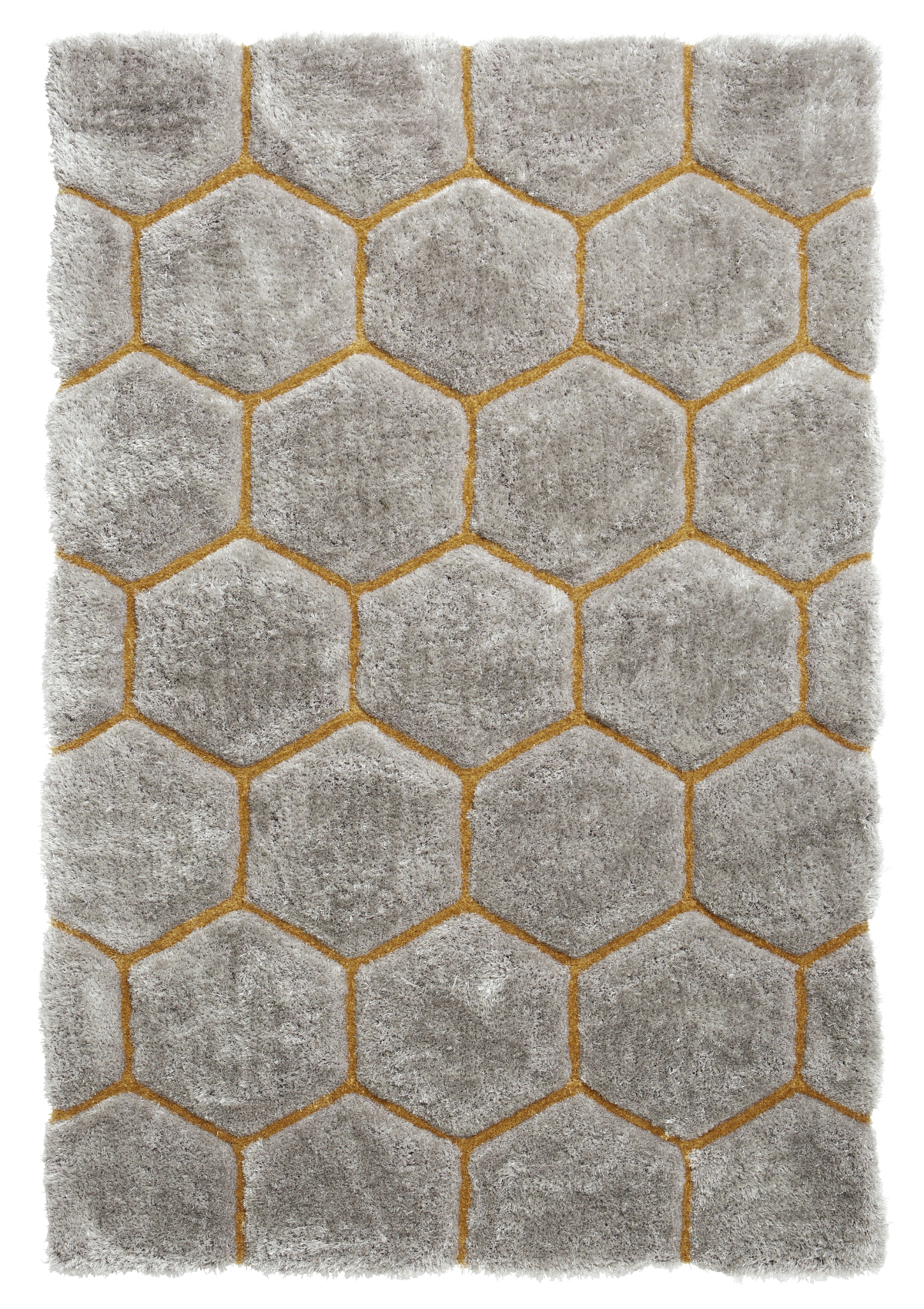 Grey And Yellow Rug Designs Grey Yellow Hexagon Rug Super Soft Gy Pile Le House