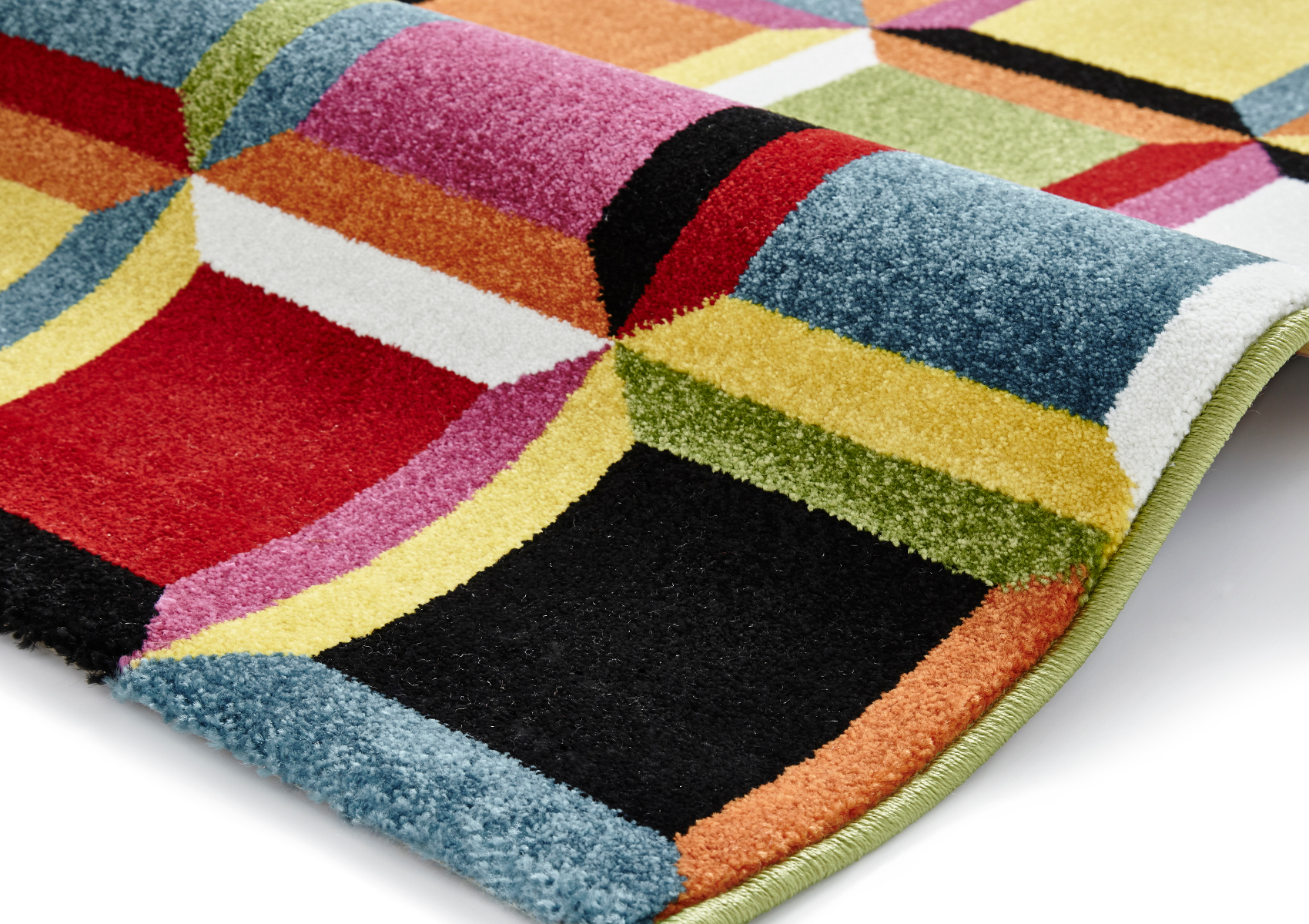 Vibrant Modern Sunrise Rug Bright Multi Coloured Floor Mat Home Centre