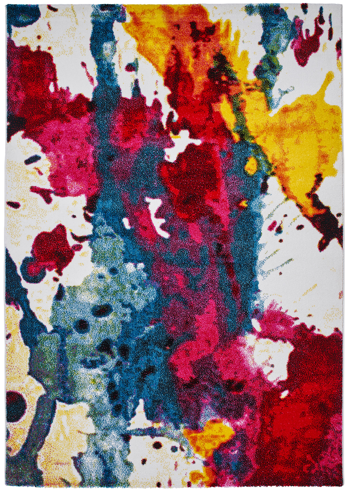 Multi Colour Paint Splash Effect Rug 100 Polypropylene Sunrise 9349A