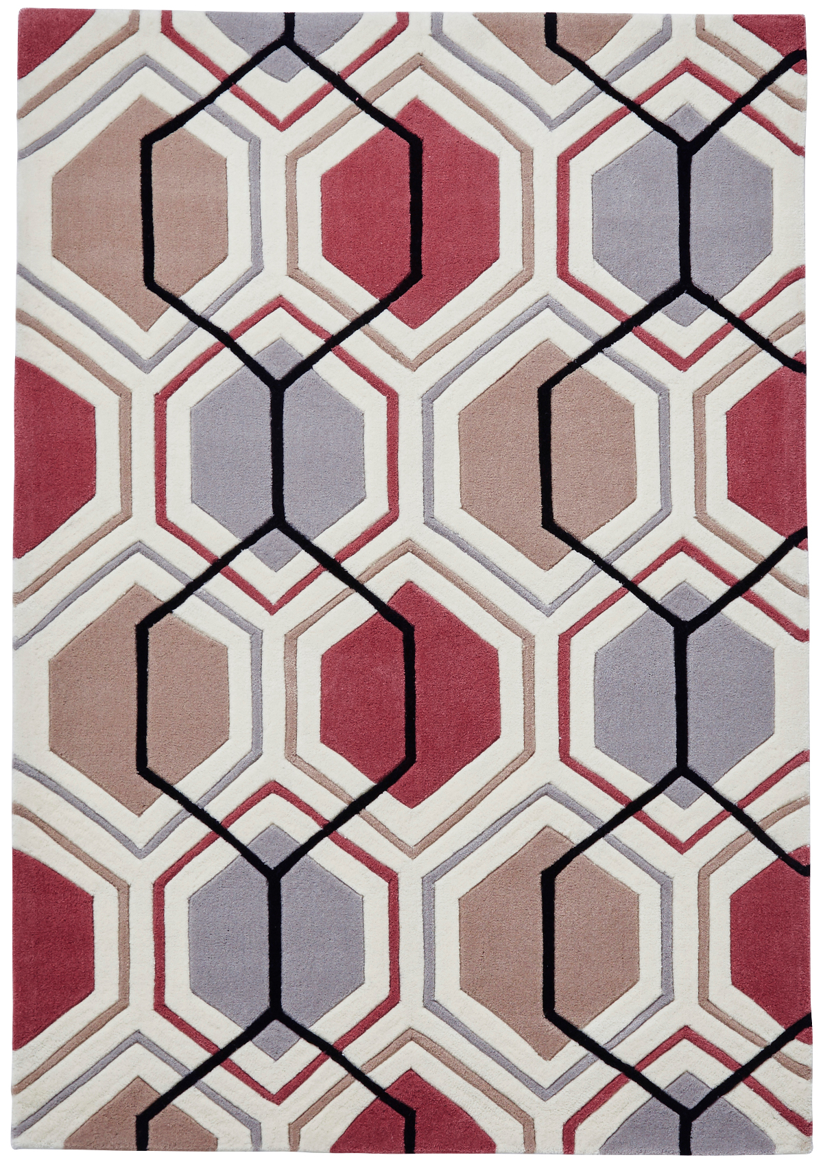 Modern Geometric Design Rug Hexagon 100 Acrylic Hand Tufted Large Mat