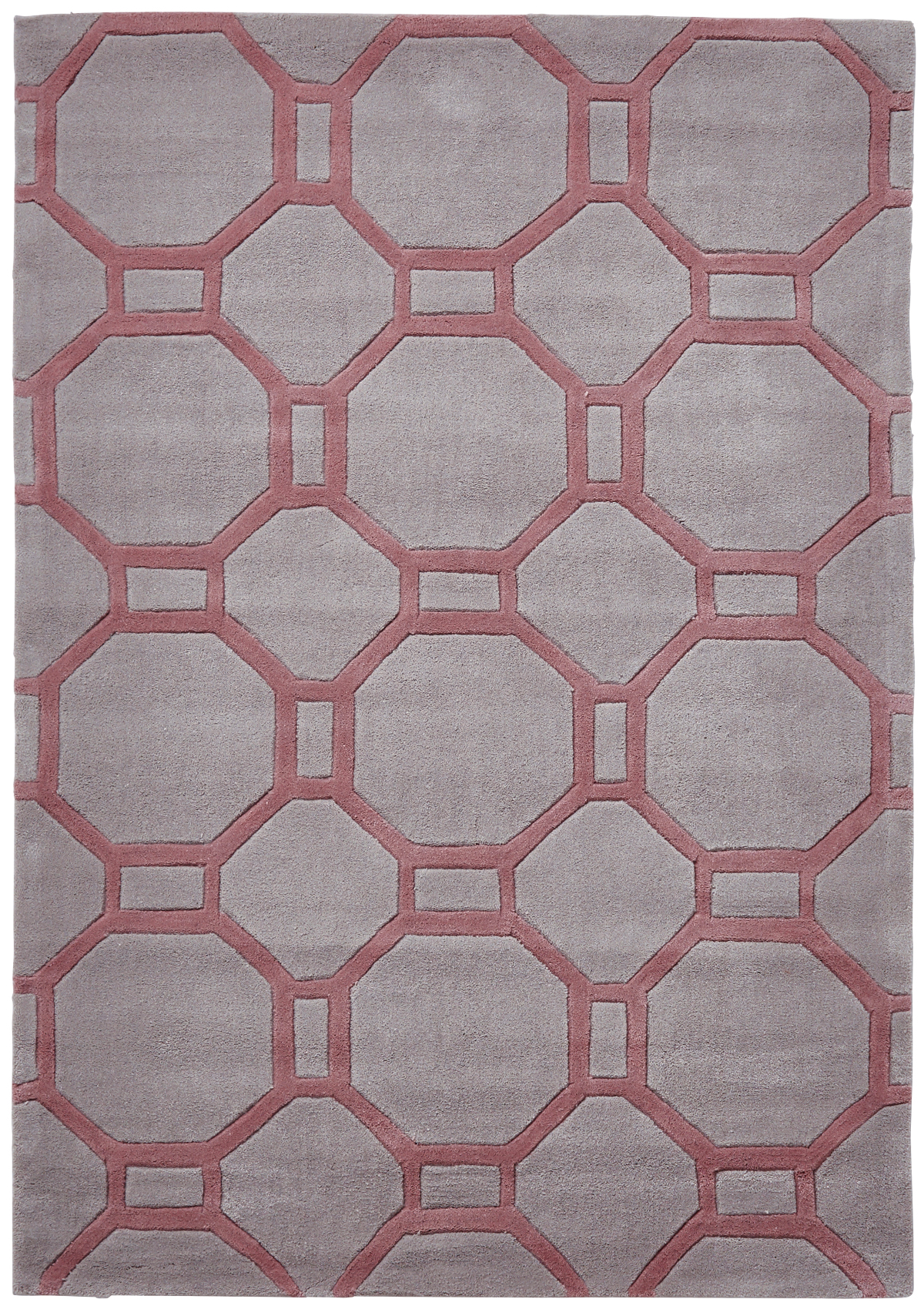 Modern Geometric Design Rug Octagon & Rectangle 100% Acrylic Large Mat ...