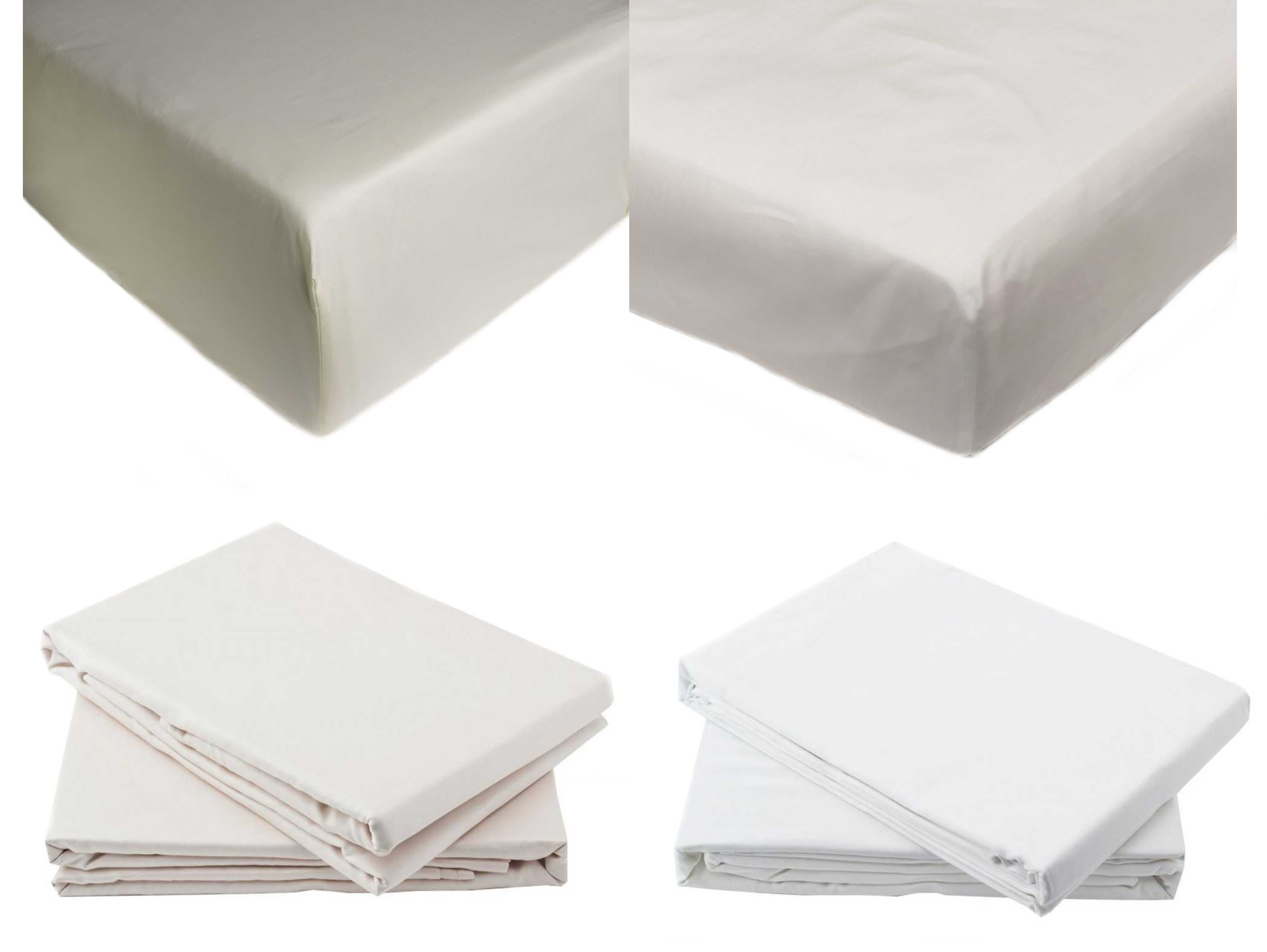 Sateen Finish Fitted or Flat Sheets 100 Cotton Percale 400 TC Bed