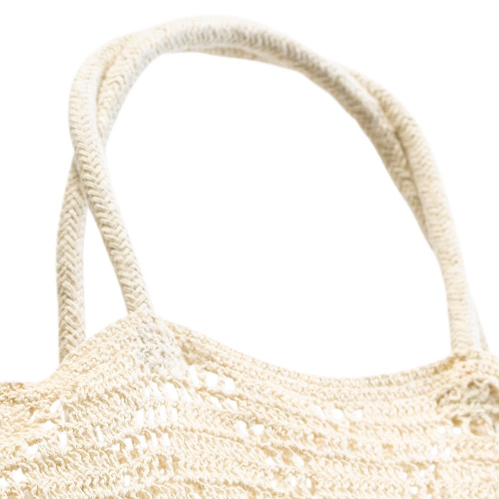 Natur oder weiß 100 % Baumwolle gehäkelt Tasche Einkaufen Strand Fitnessstudio Handtasche 12" x 14" - Bild 10 von 13