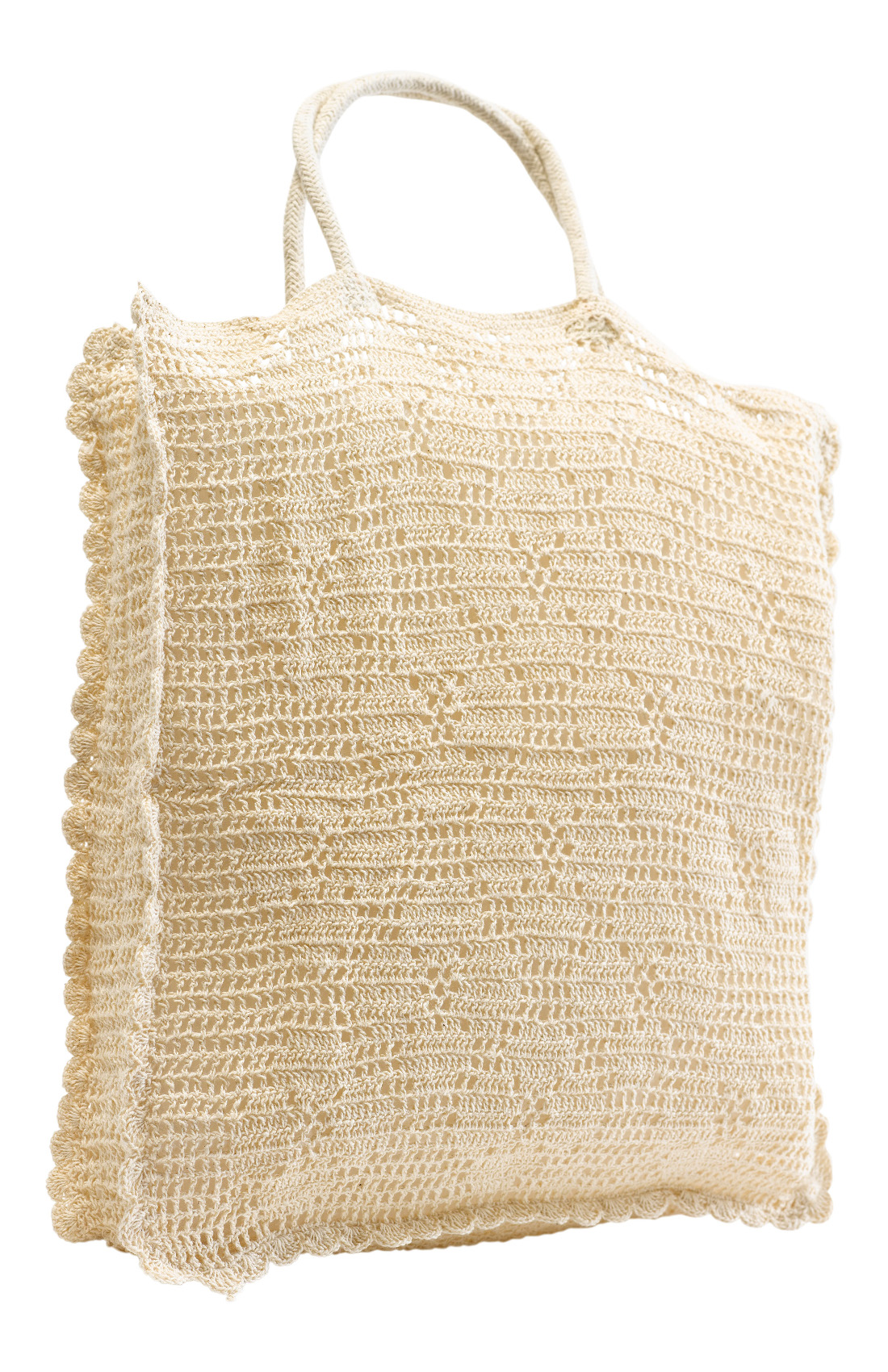 Natur oder weiß 100 % Baumwolle gehäkelt Tasche Einkaufen Strand Fitnessstudio Handtasche 12" x 14" - Bild 8 von 13