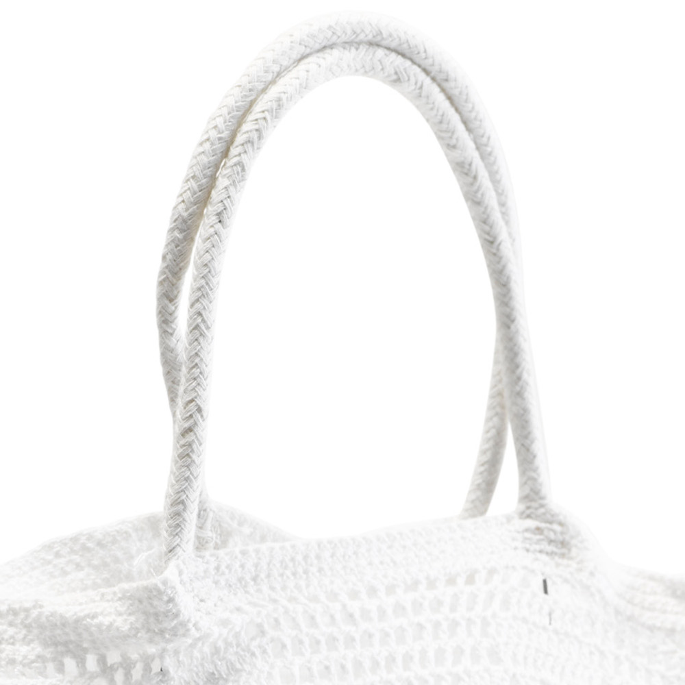 Natur oder weiß 100 % Baumwolle gehäkelt Tasche Einkaufen Strand Fitnessstudio Handtasche 12" x 14" - Bild 13 von 13