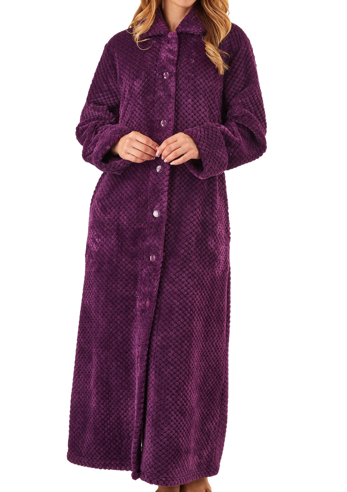 waffle dressing gown black