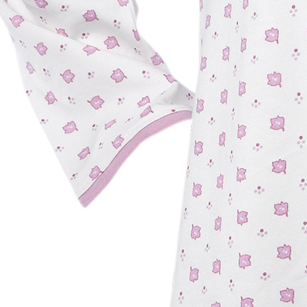 Ladies Nightdress Jersey Cotton Long Sleeved Leaf & Polka Dot Nightie - Picture 18 of 18