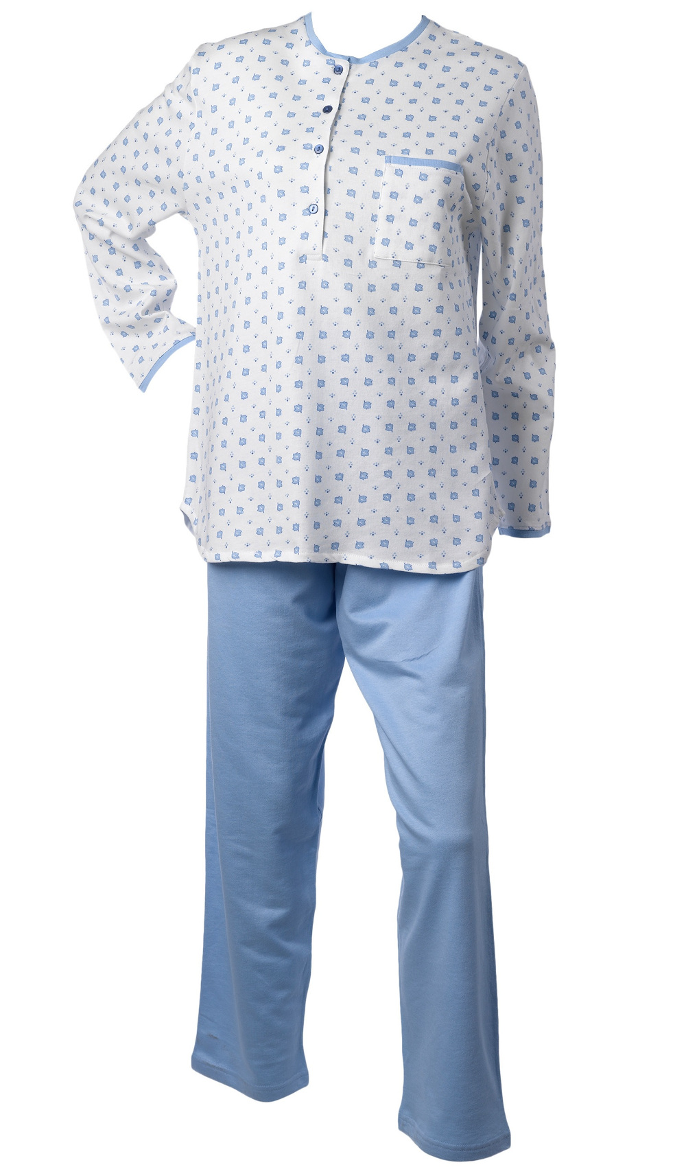 Pyjamas Womens Floral Spot Pattern Jersey Cotton Long Sleeved Top & PJ Bottoms - Picture 24 of 36