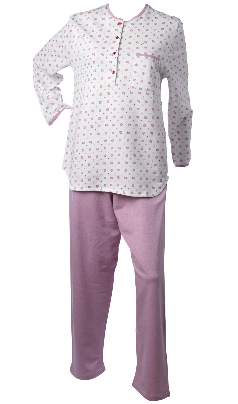 Pyjamas Womens Floral Spot Pattern Jersey Cotton Long Sleeved Top & PJ Bottoms - Picture 31 of 36