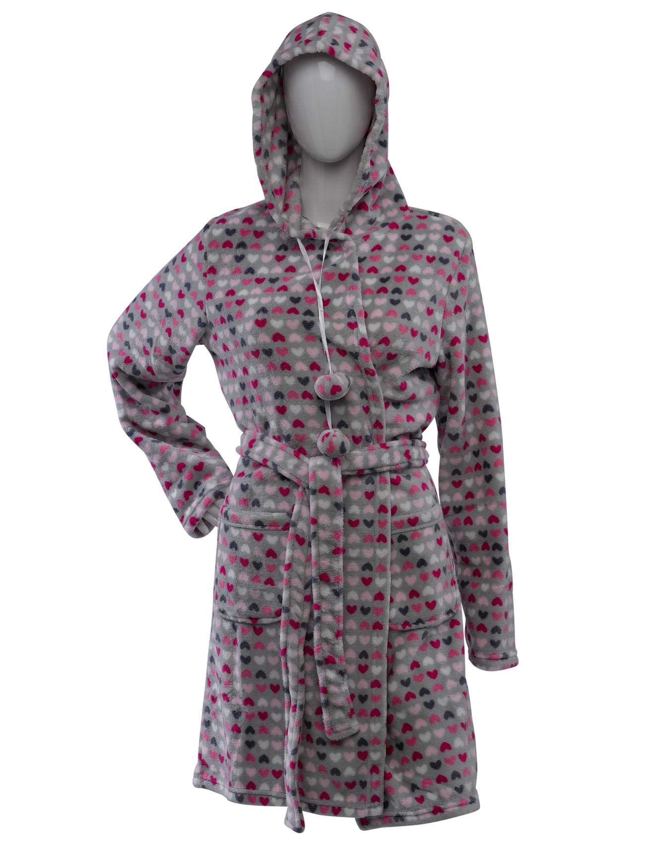 hooded fleece gown