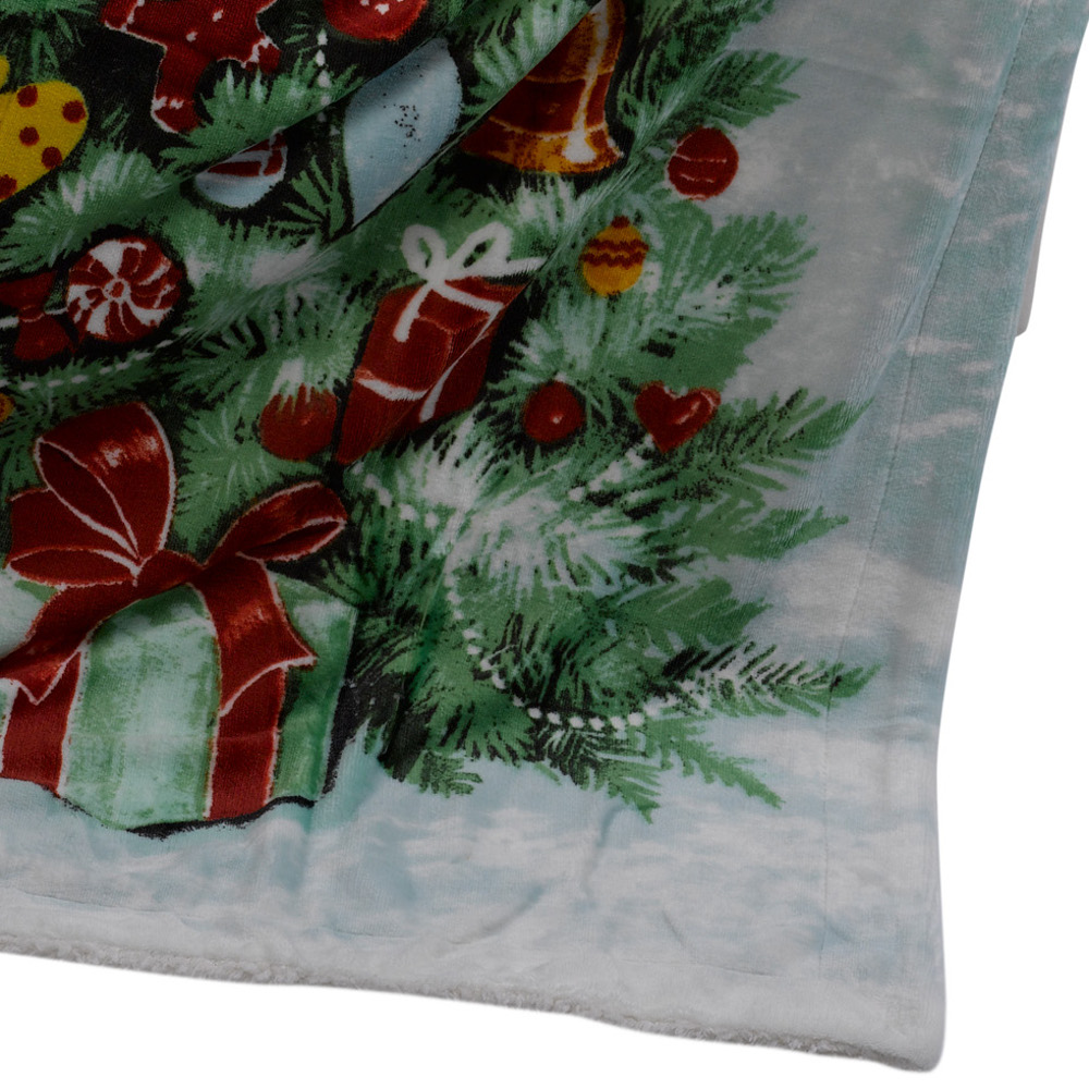 Christmas Tree Blanket Super Soft Sherpa Fleece Festive Xmas Throw