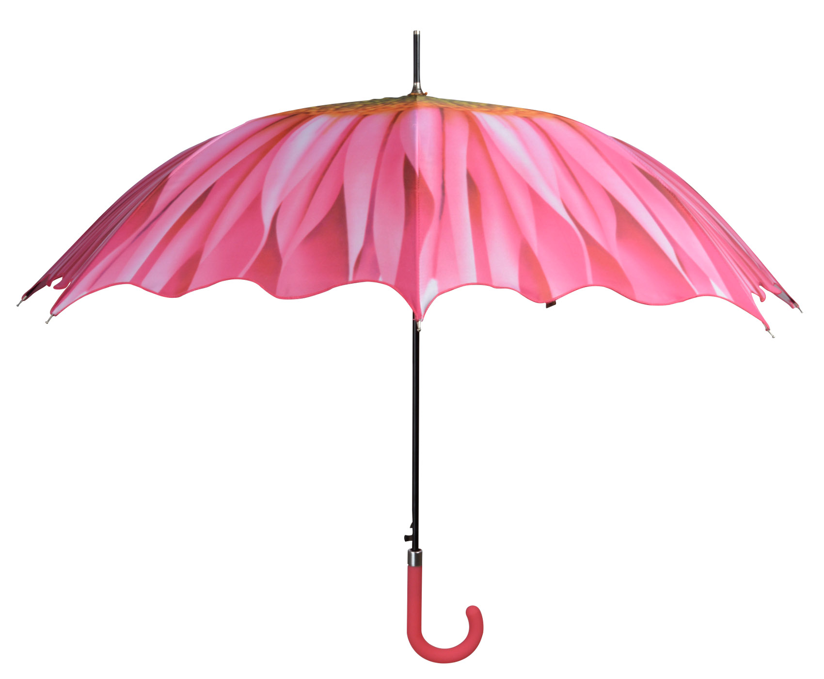 Floral Umbrella Nylon Daisy Sunflower Pink Gerbera Flower Brolly