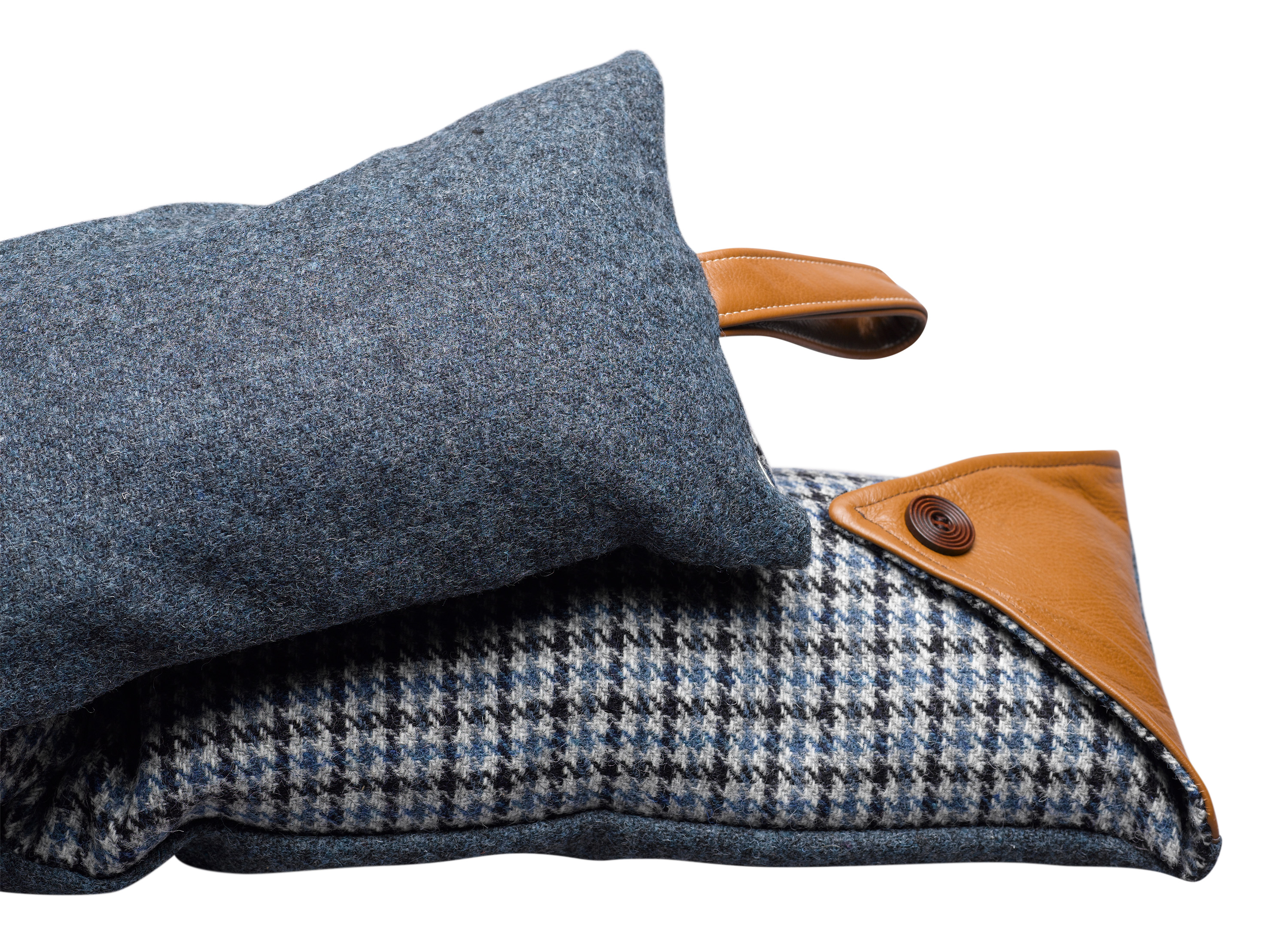 Doppelseitiger Zugausschluss Harris Tweed 100 % Wolle Zugschutz Ledergriff - Bild 11 von 20