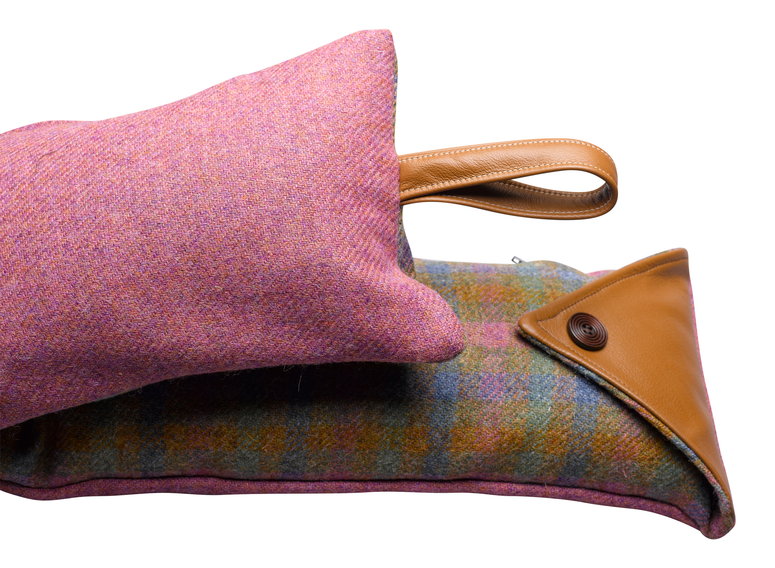 Doppelseitiger Zugausschluss Harris Tweed 100 % Wolle Zugschutz Ledergriff - Bild 19 von 20