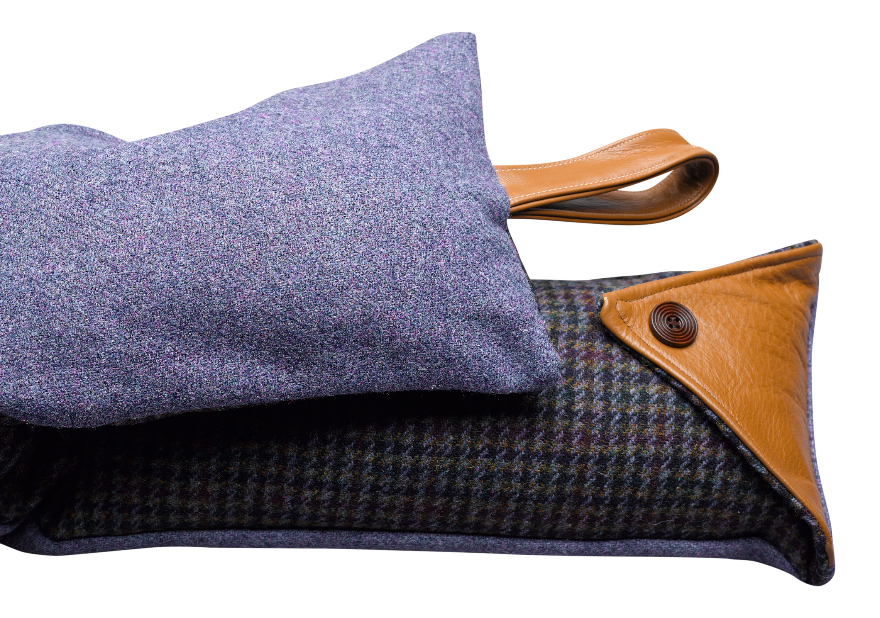 Doppelseitiger Zugausschluss Harris Tweed 100 % Wolle Zugschutz Ledergriff - Bild 17 von 20