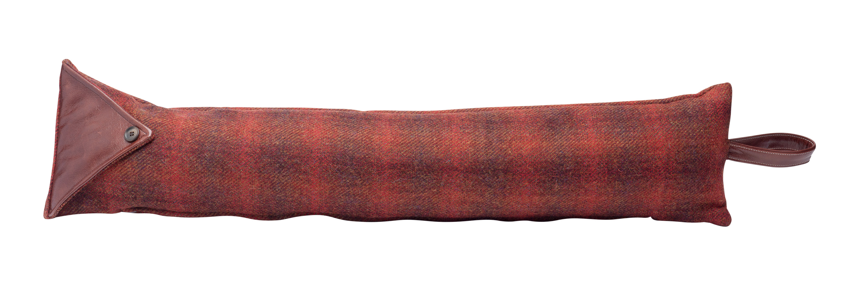 Draught Excluder Harris Tweed 100% Wool Home Draft Door Guard Leather Handle - Picture 19 of 31