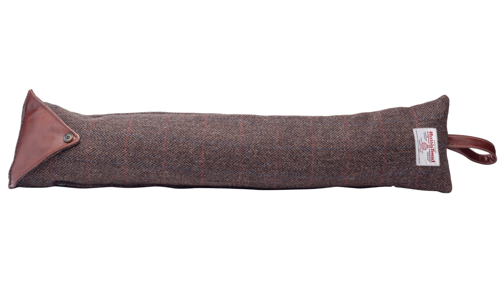 Draught Excluder Harris Tweed 100% Wool Home Draft Door Guard Leather Handle - Picture 29 of 31