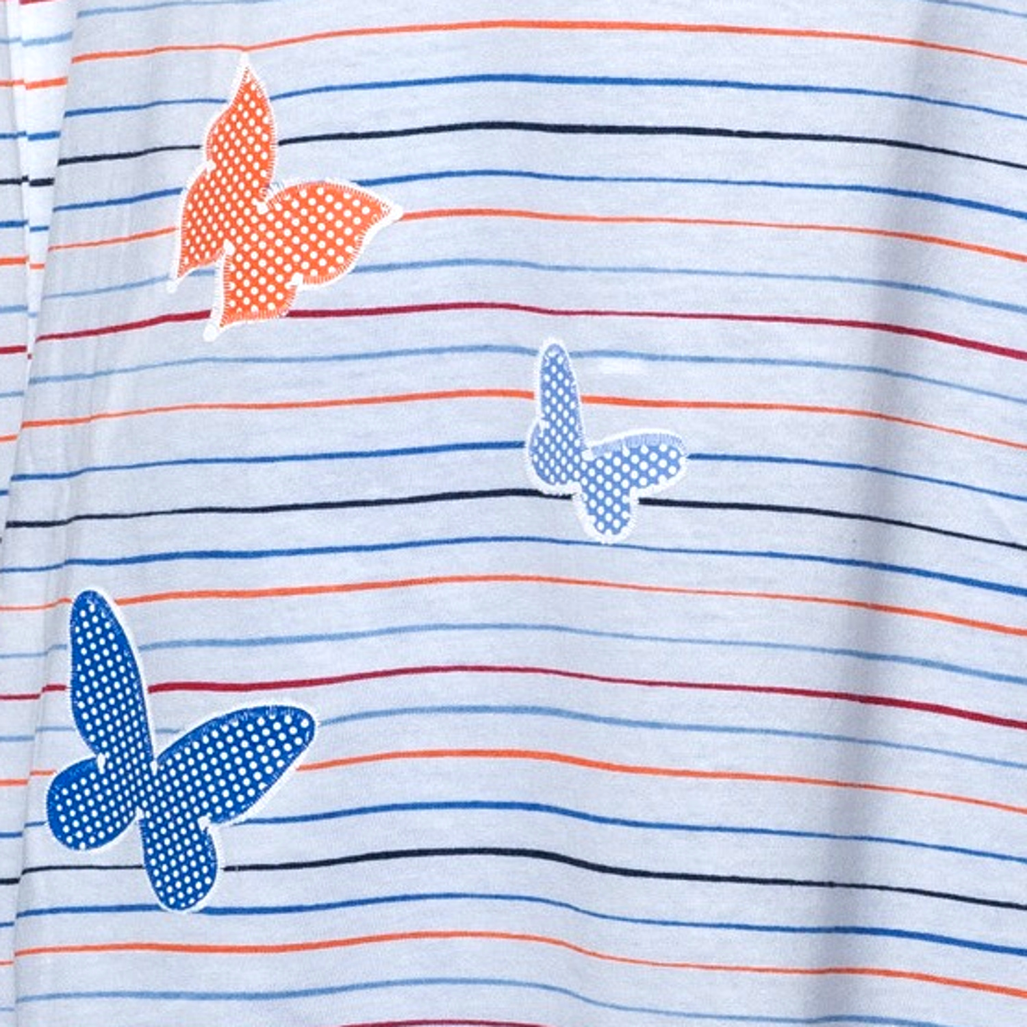 Pijama de mujer pijama de mariposa camiseta de algodón a rayas parte superior recortada PJ - Imagen 16 de 27