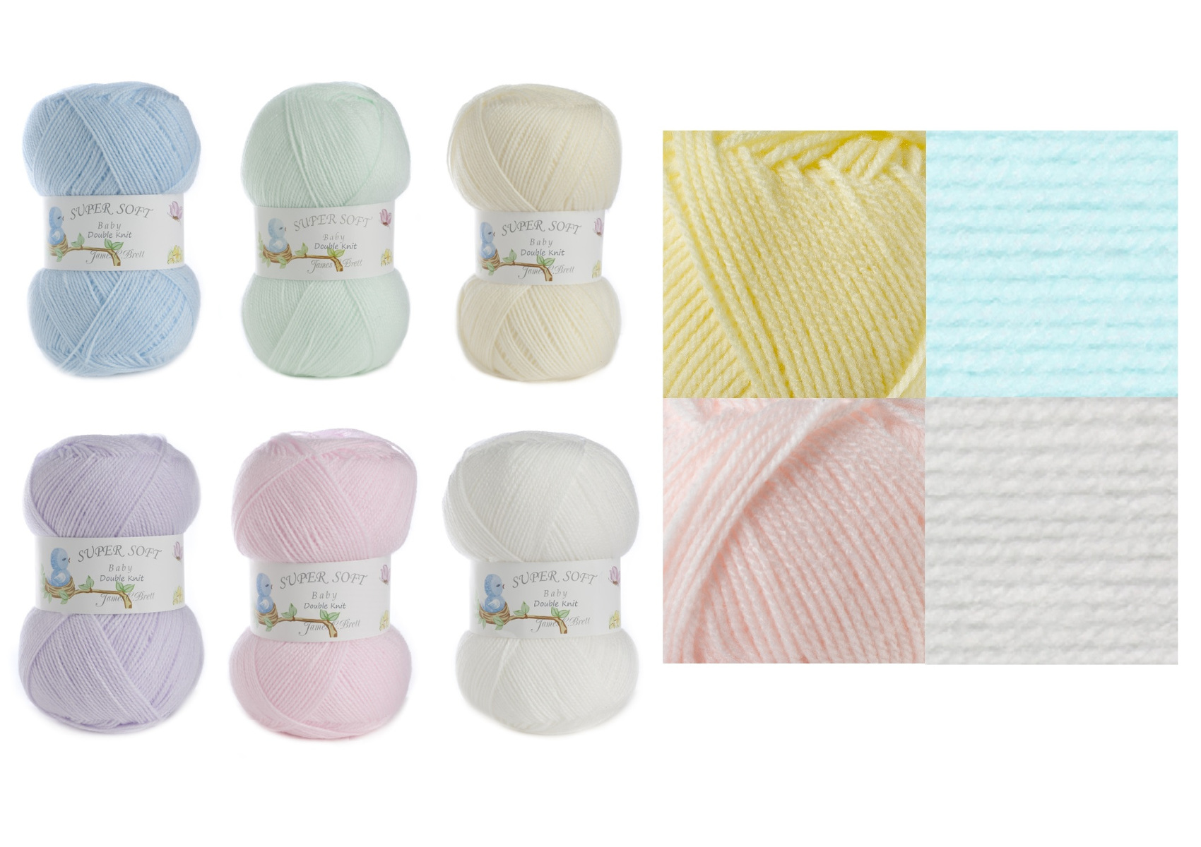 Baby DK Knitting Yarn James Brett 8g Supersoft 8% Acrylic Baby DK Knitting Yarn James Brett 8g Supersoft 8% Acrylic