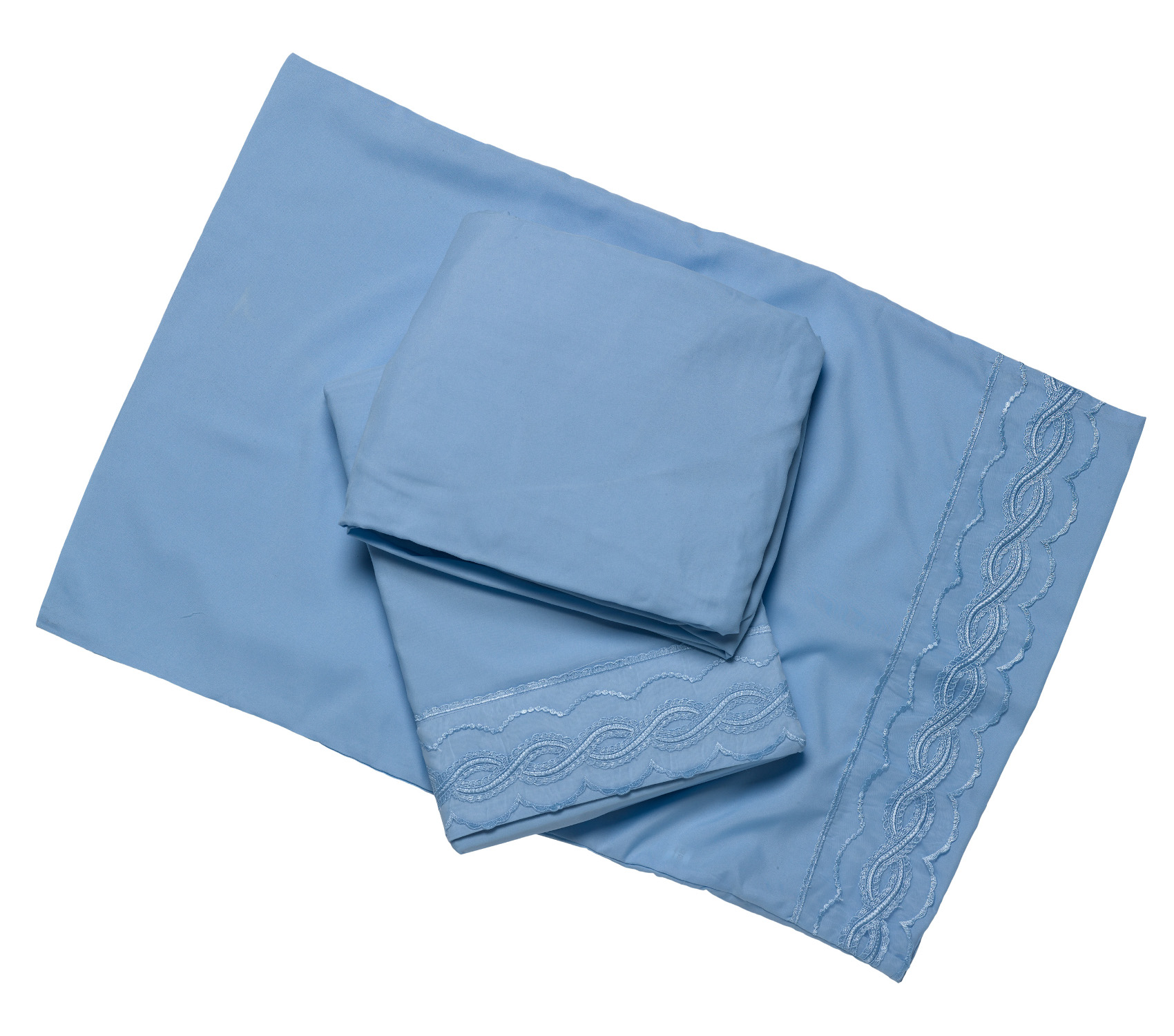 Microfibre Fitted & Flat Bed Sheet with Pillowcase Set Embroidered Edge Bedding - Picture 7 of 10