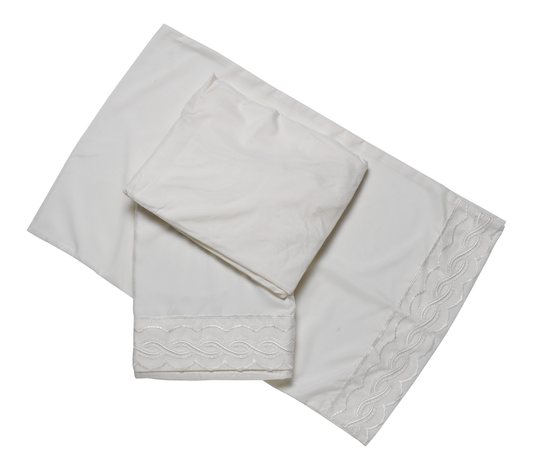 Microfibre Fitted & Flat Bed Sheet with Pillowcase Set Embroidered Edge Bedding - Picture 8 of 10