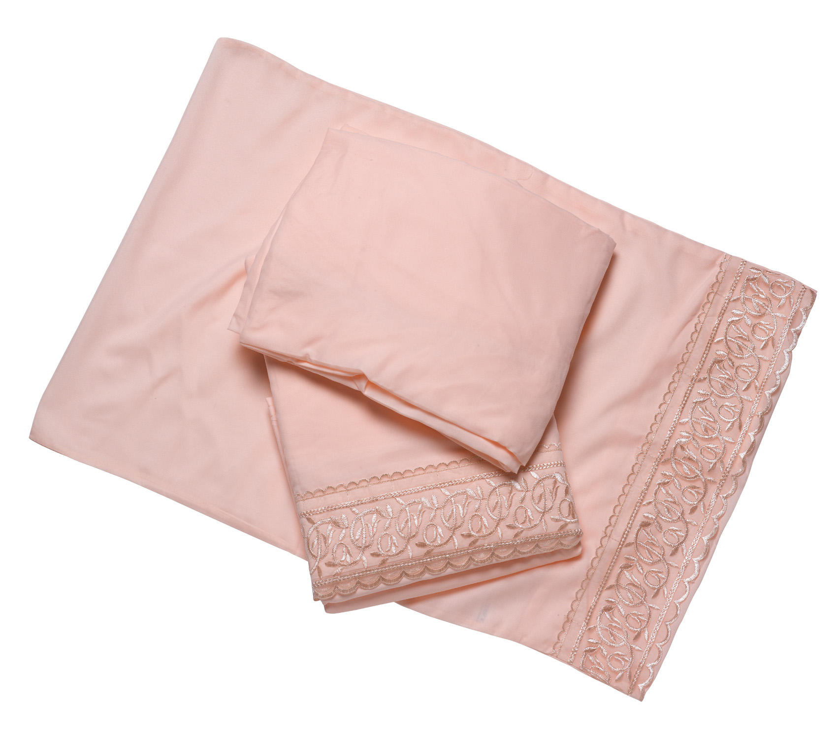 Microfibre Fitted & Flat Bed Sheet with Pillowcase Set Embroidered Edge Bedding - Picture 10 of 10