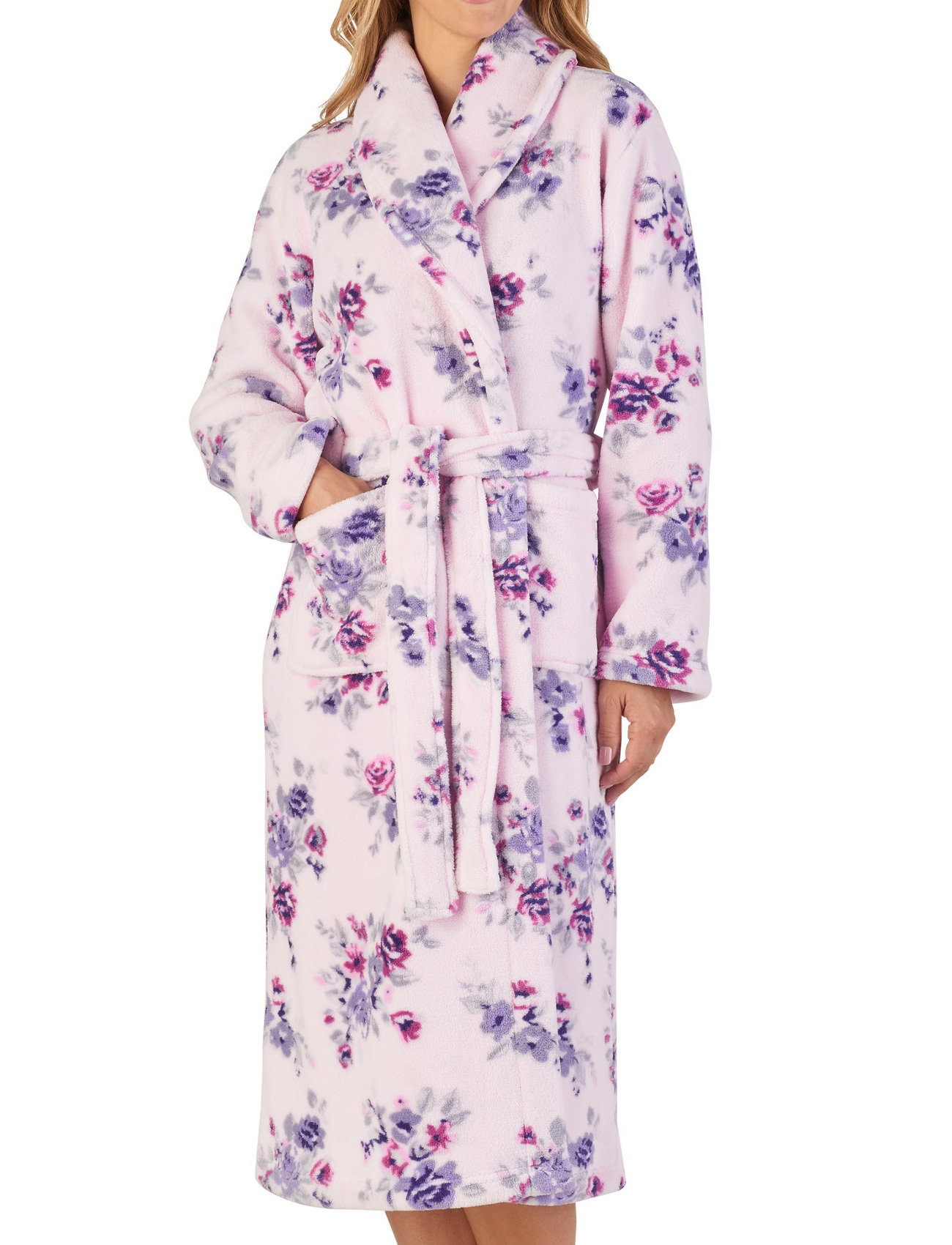 white fleece dressing gown ladies