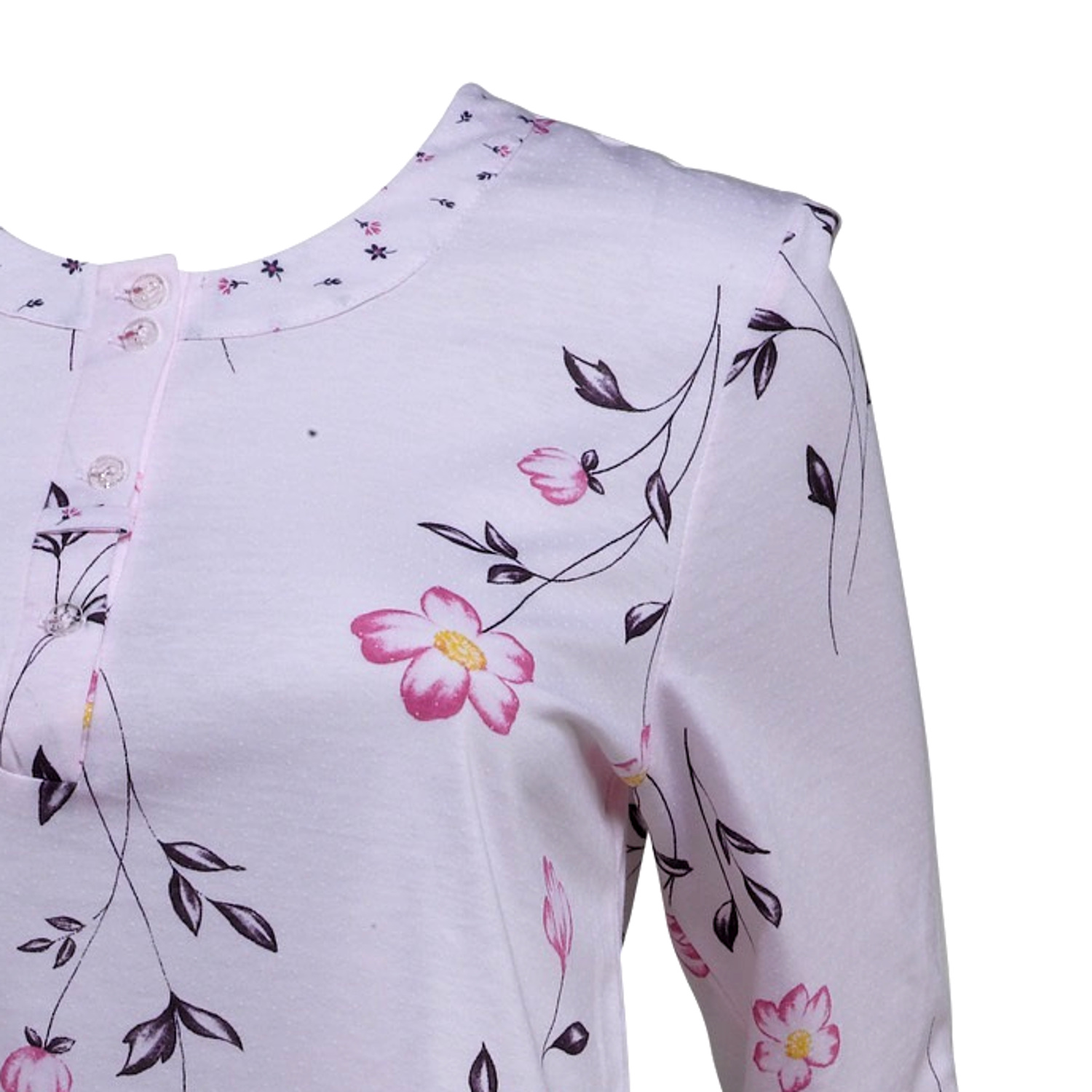 Floral Pyjamas Womens Flower PJs Jersey Cotton Long Sleeved Top & Bottoms Set - Picture 32 of 34