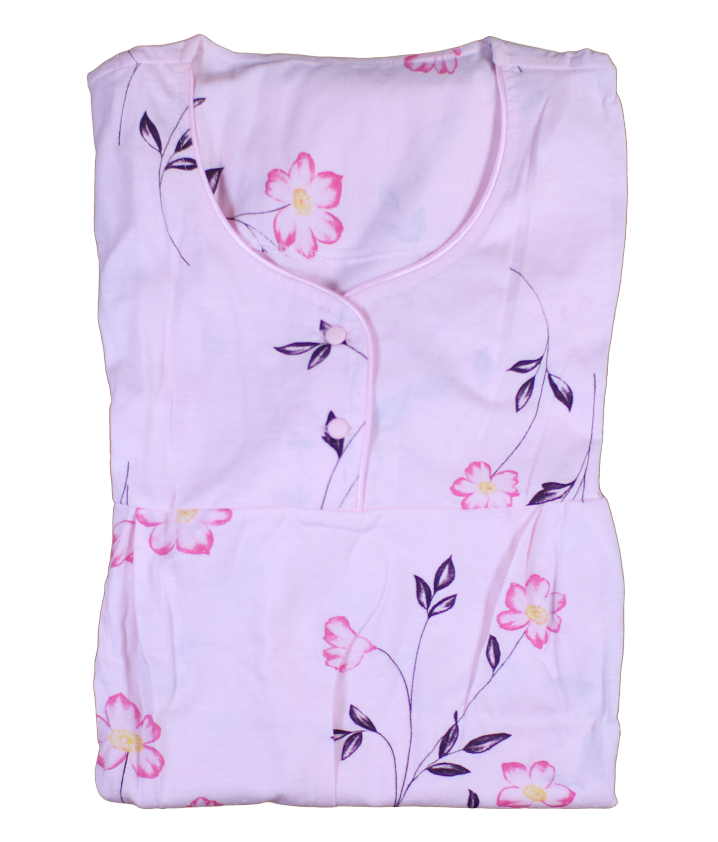 Camisón Damas Manga Larga Jersey Algodón Camisón Floral Cuello Redondo Camisón - Imagen 18 de 20
