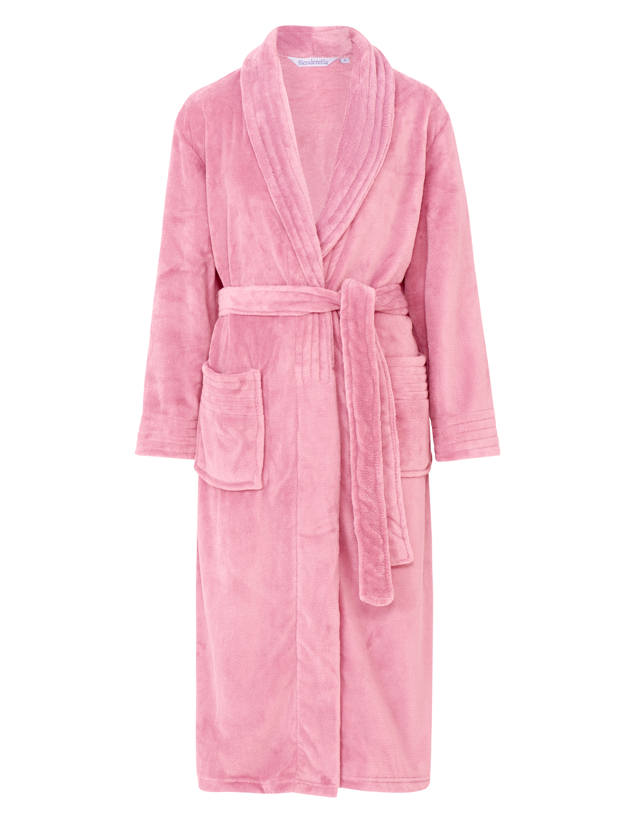 Dressing Gown Womens Wrap Around Plain Soft Fleece Ribbed Detail Ladies Bathrobe | eBay