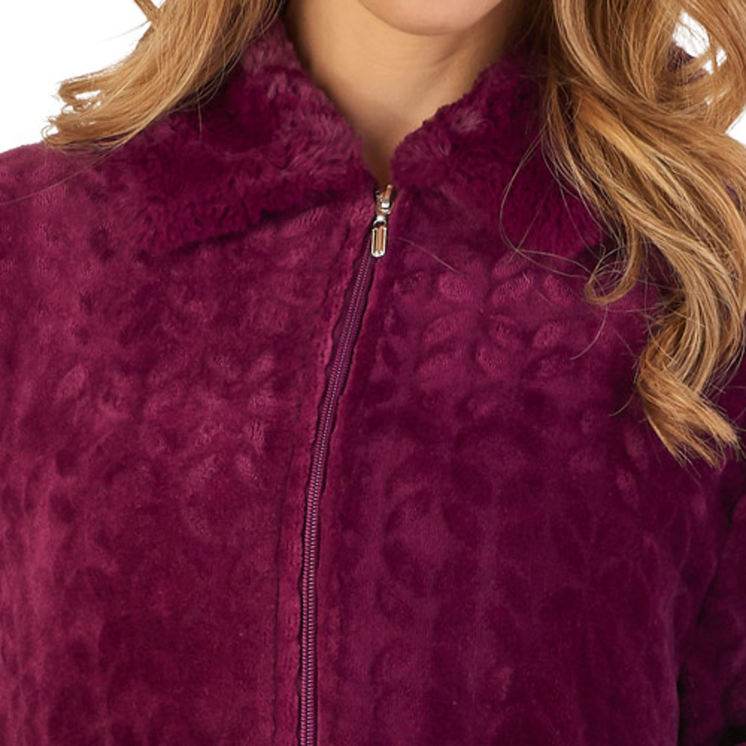 gown with fur trim