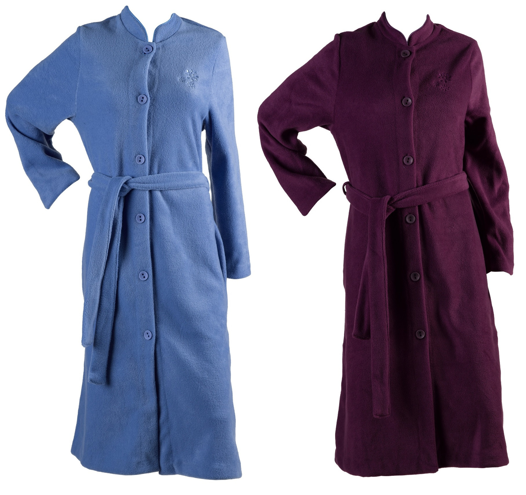 ladies long button through dressing gowns