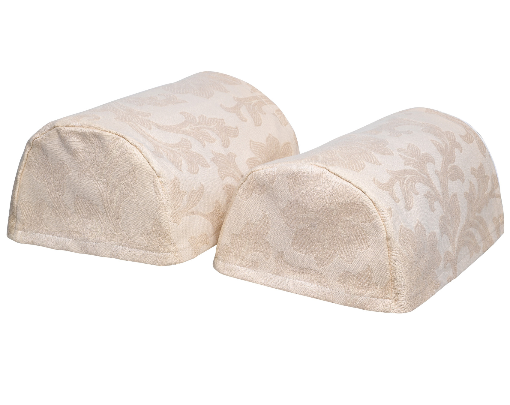 Decorative Pair of Round Arm Caps Damask Design Furniture Antimacassar Napery 