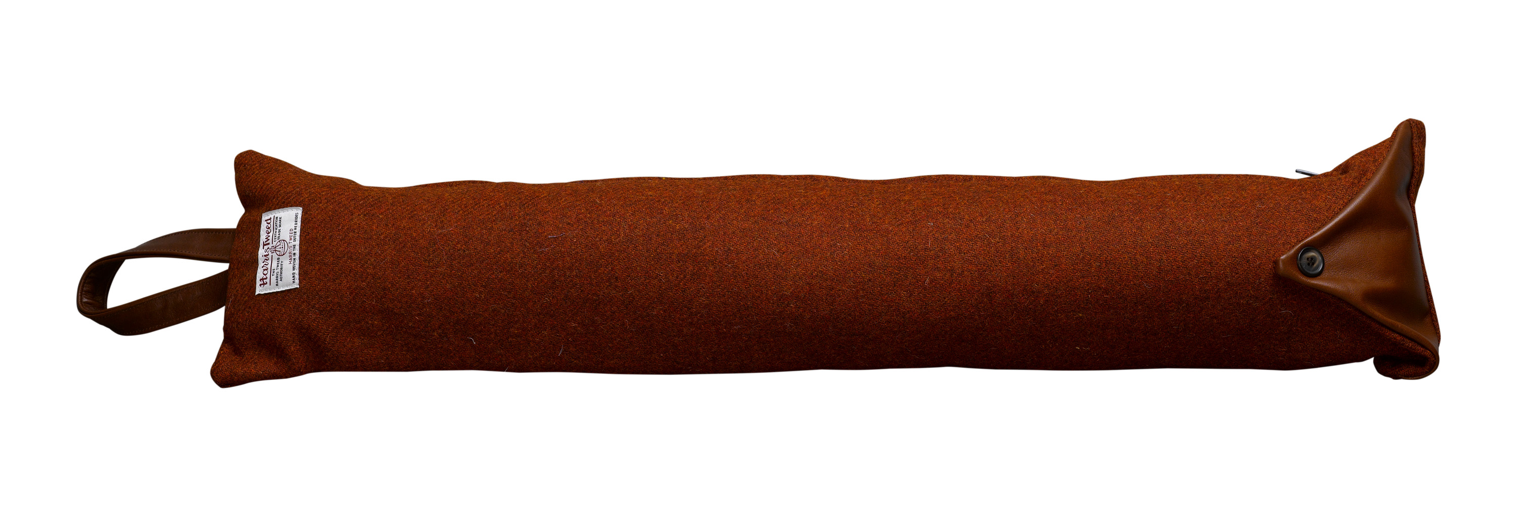 Draught Excluder Harris Tweed 100% Wool Home Draft Door Guard Leather Handle - Picture 21 of 31