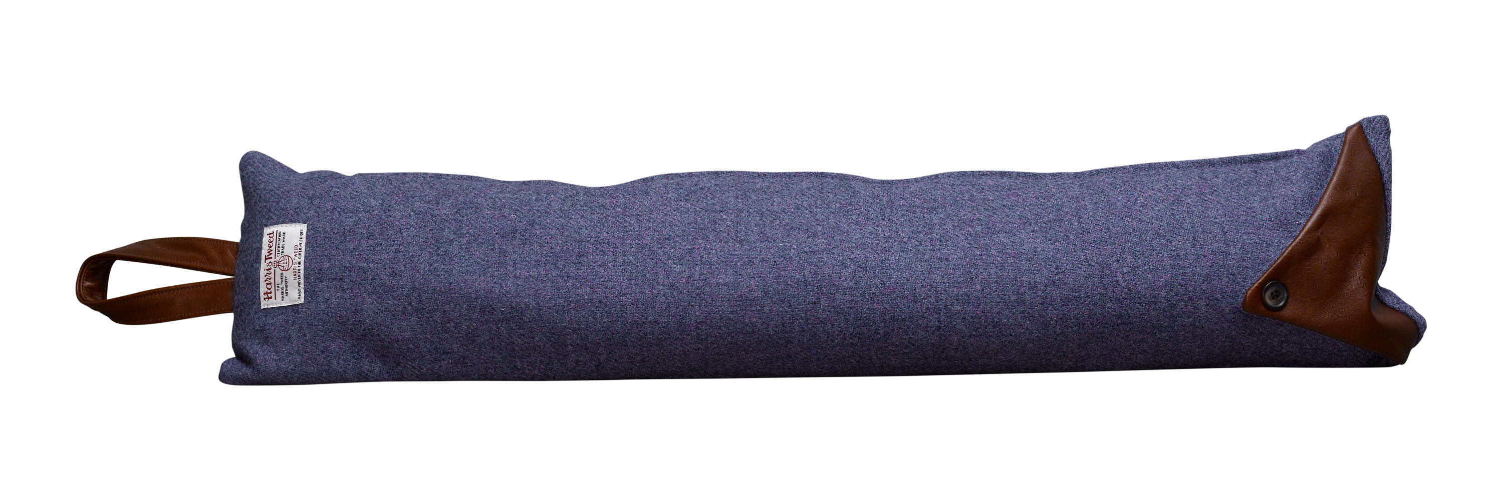 Draught Excluder Harris Tweed 100% Wool Home Draft Door Guard Leather Handle - Picture 18 of 31