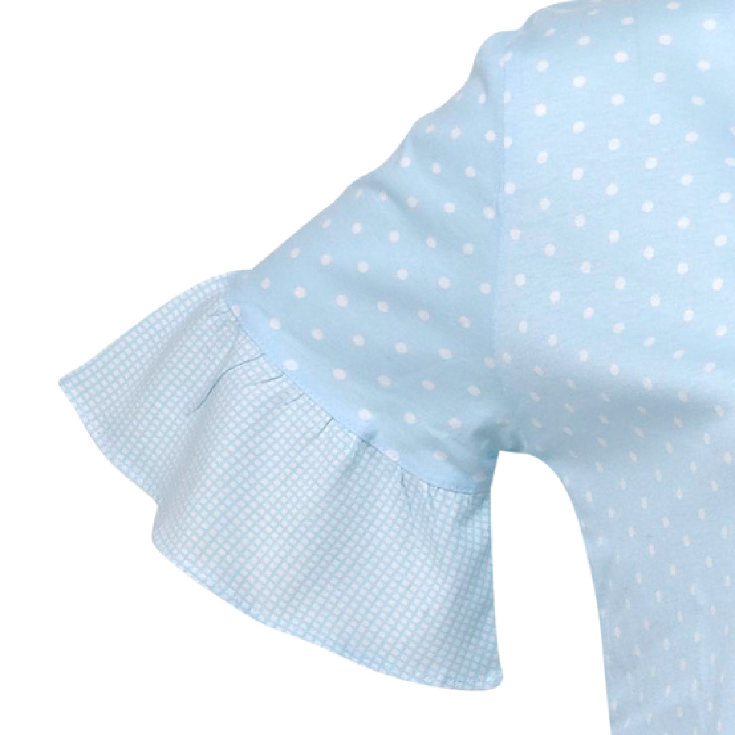 Pyjamas Womens Polka Dot PJs Jersey Cotton Frilly Sleeve Top & Plain Bottoms - Picture 15 of 29